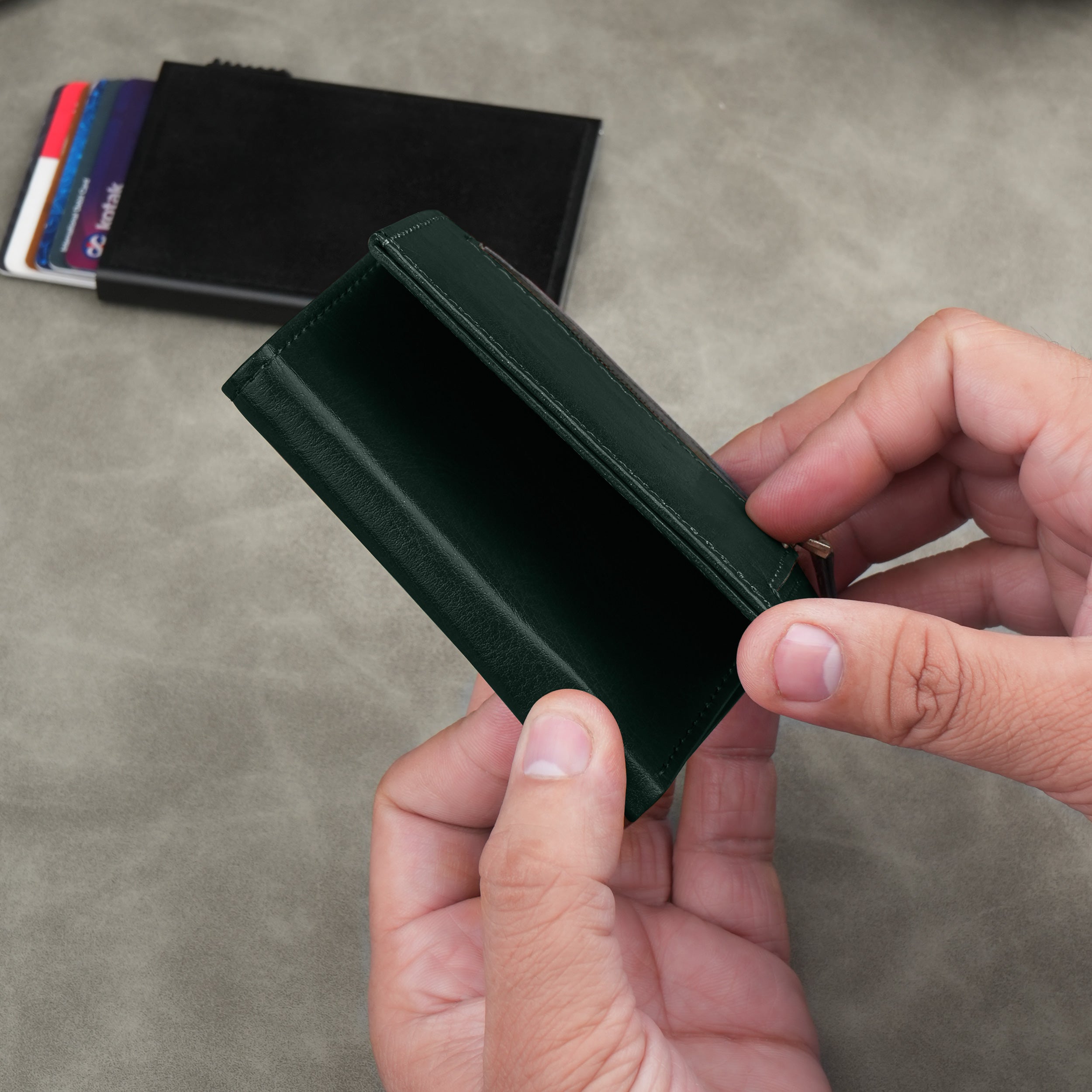 Cipher RFID-Protected Wallet With Detachable Cardholder - Green