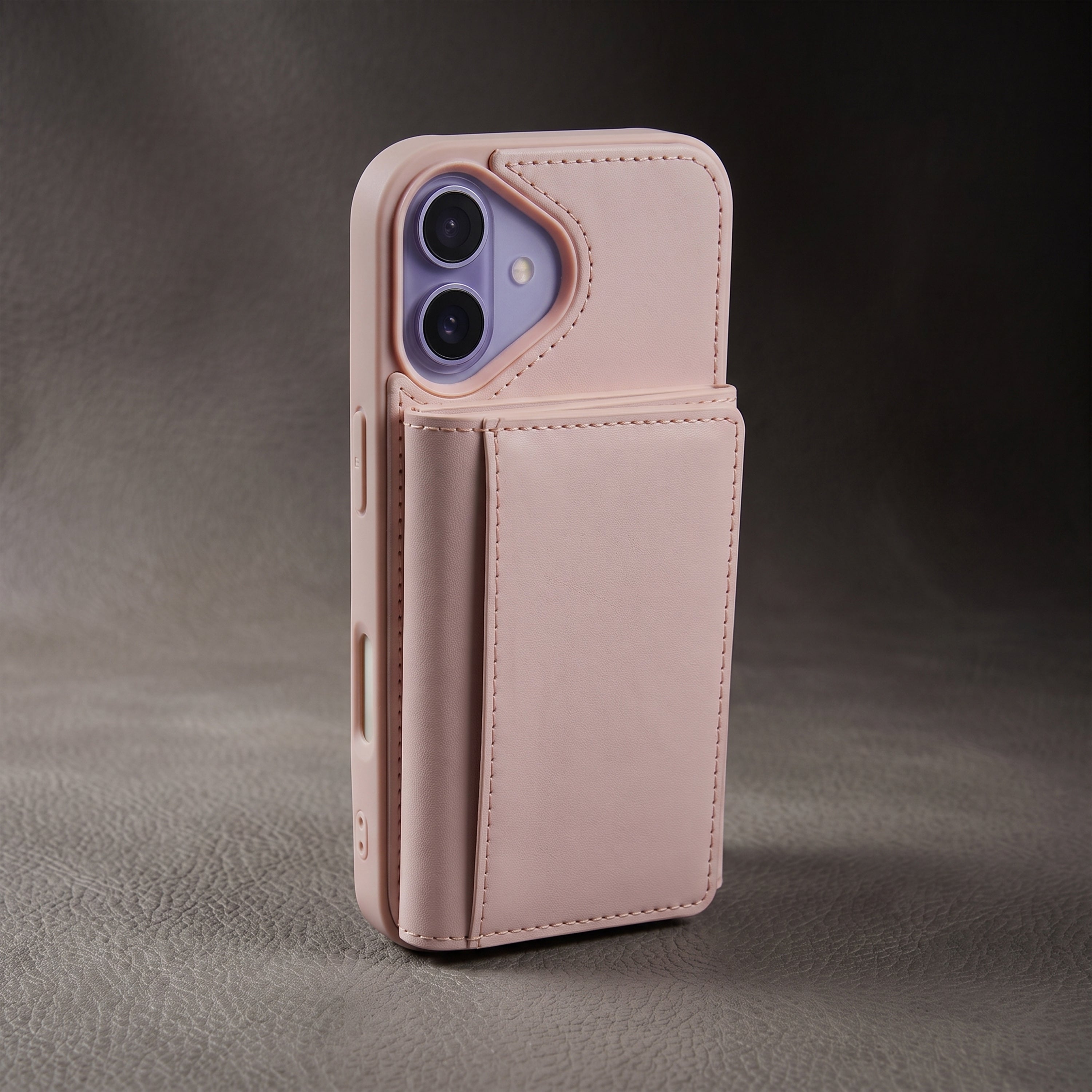 iPhone 16 Magnetic Case with Detachable Cardholder - Pink