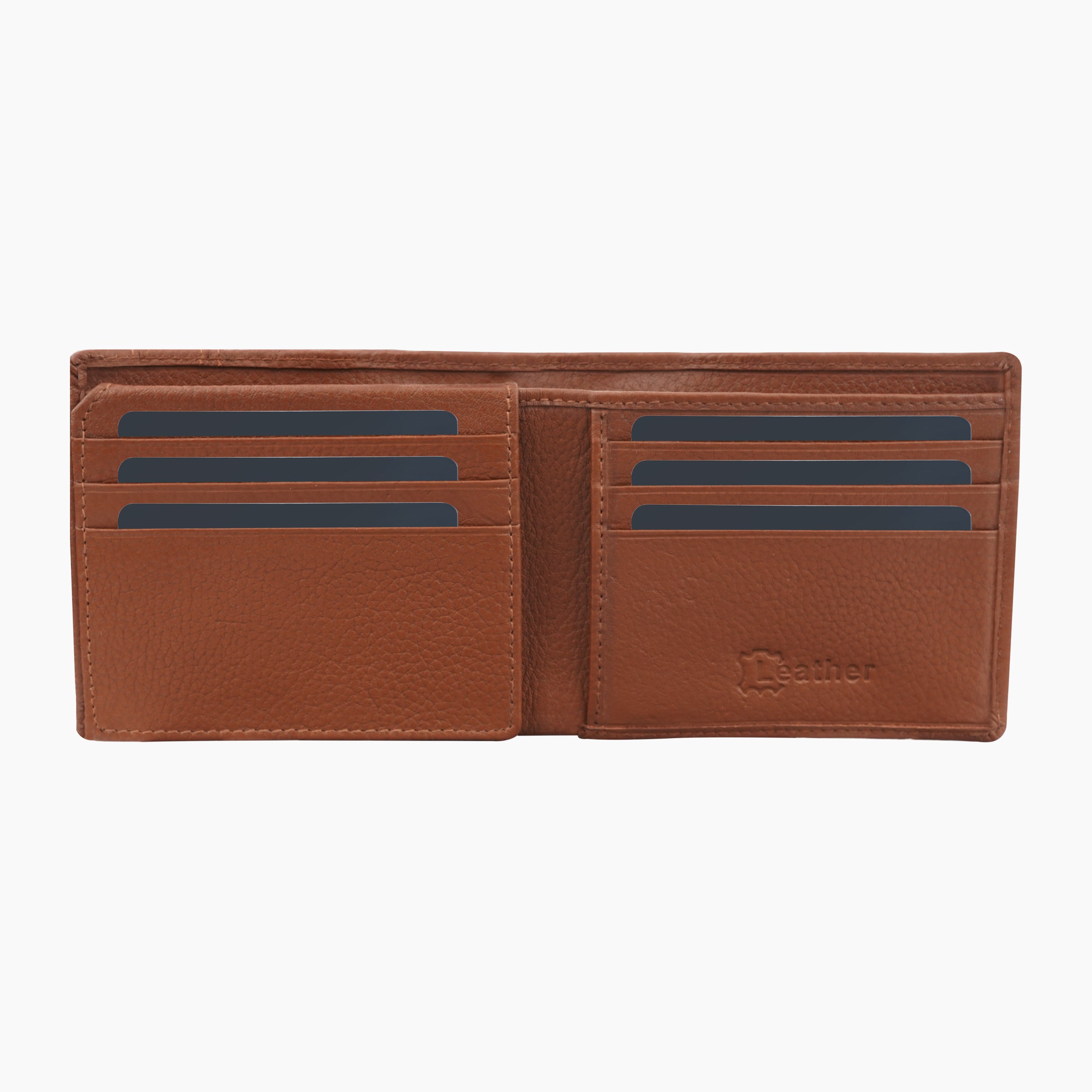 Noble Stripes Leather Wallet For Men - Tan