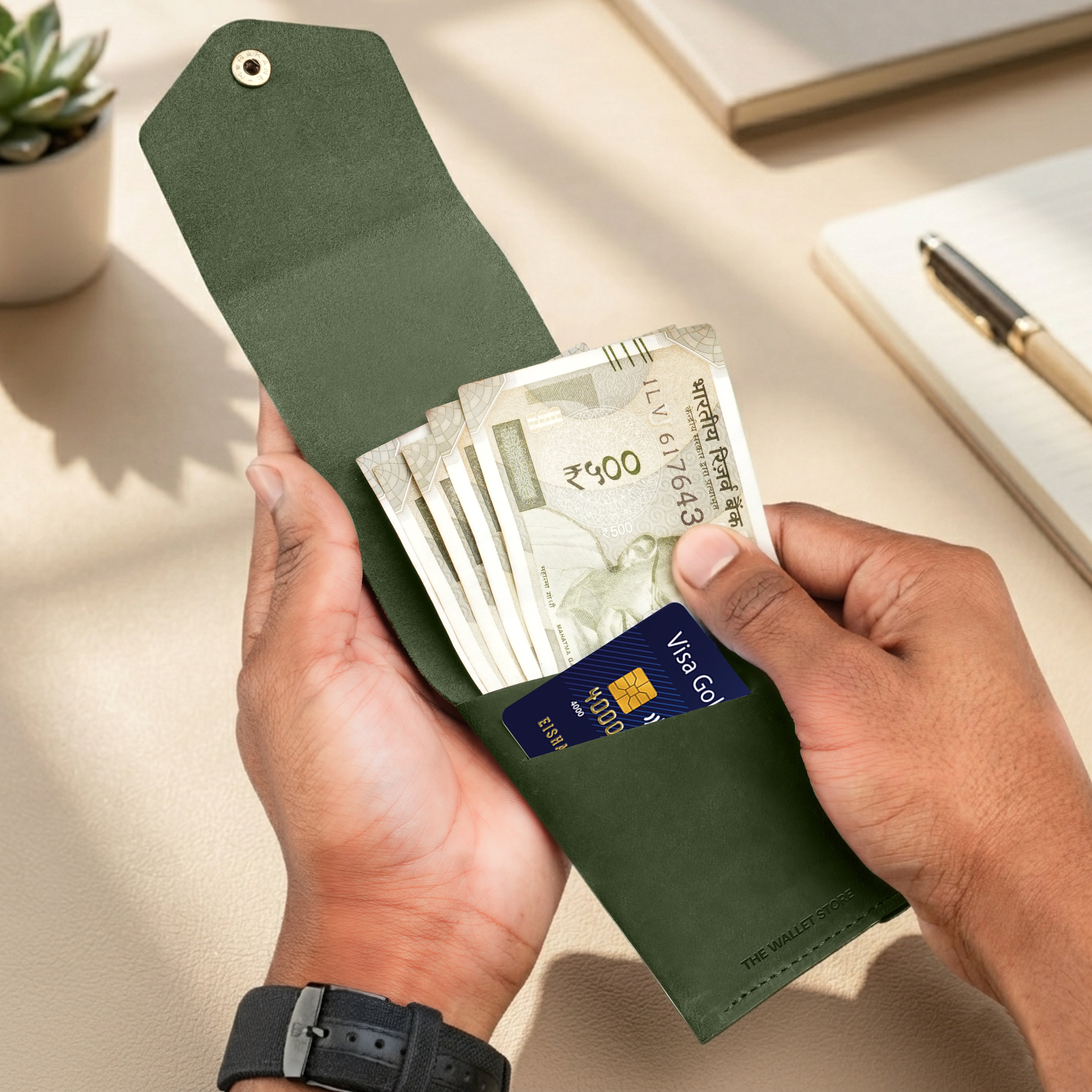 Flip 2.0 Genuine Leather Wallet - Dark Green