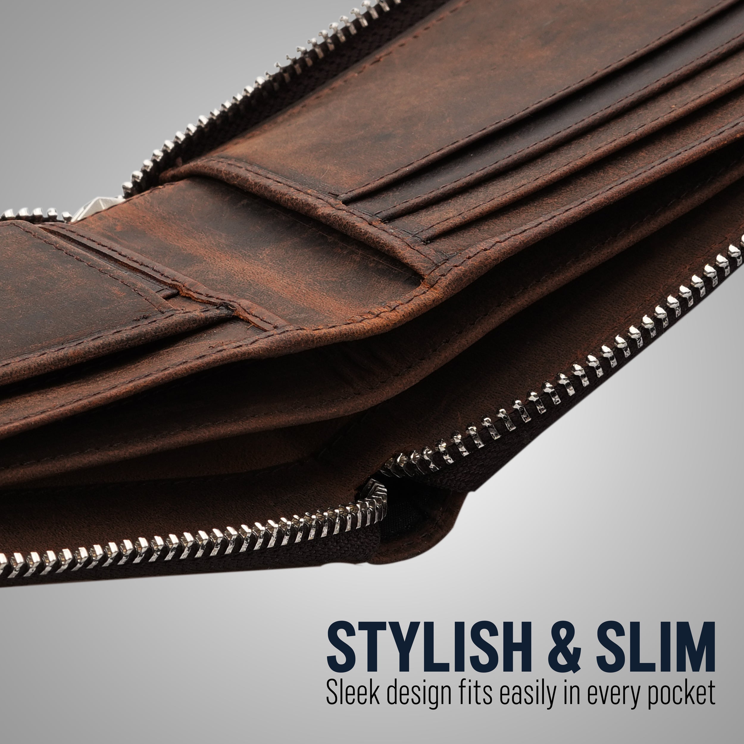 Majestic Genuine Leather Zipper Wallet For Men