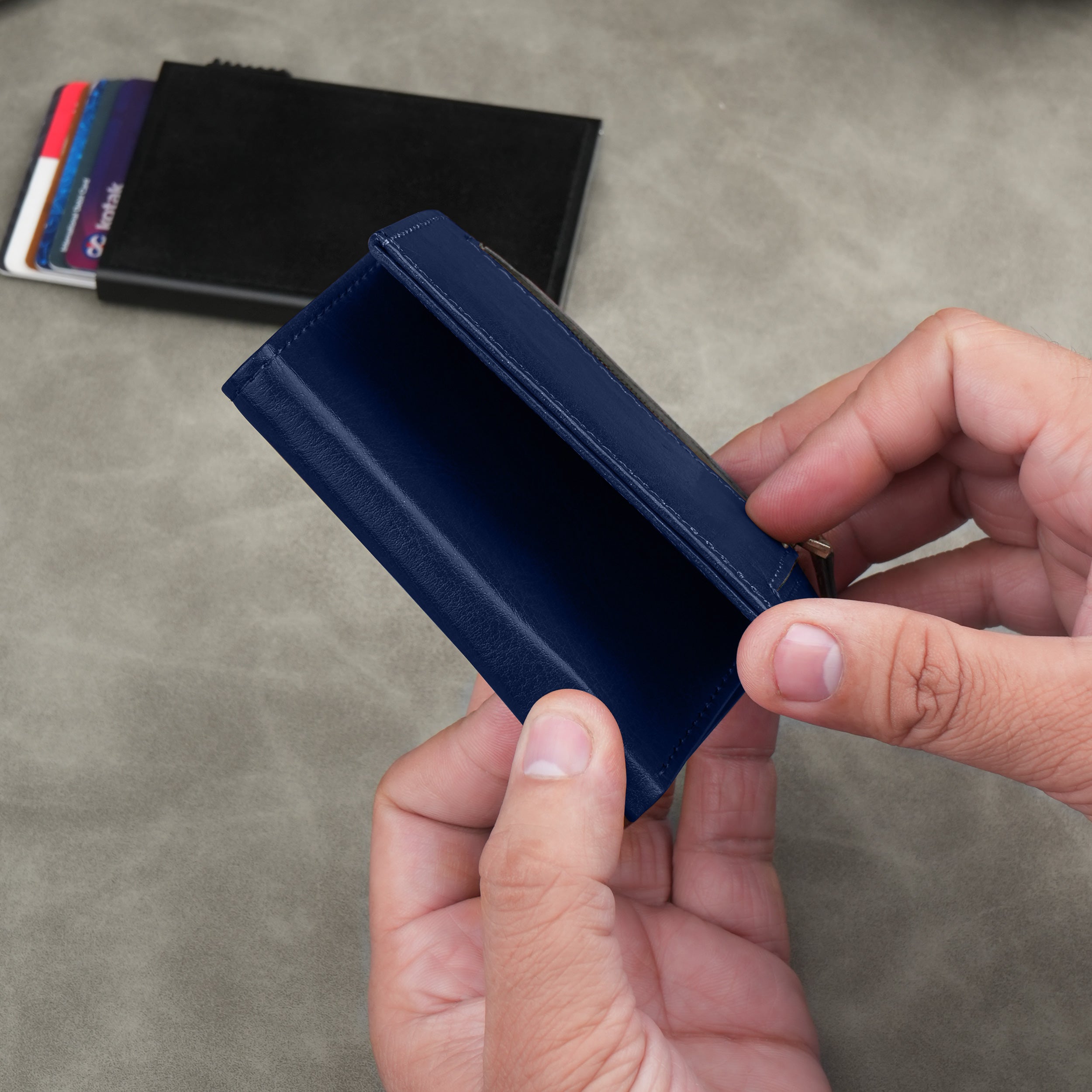 Cipher RFID-Protected Wallet With Detachable Cardholder - Blue