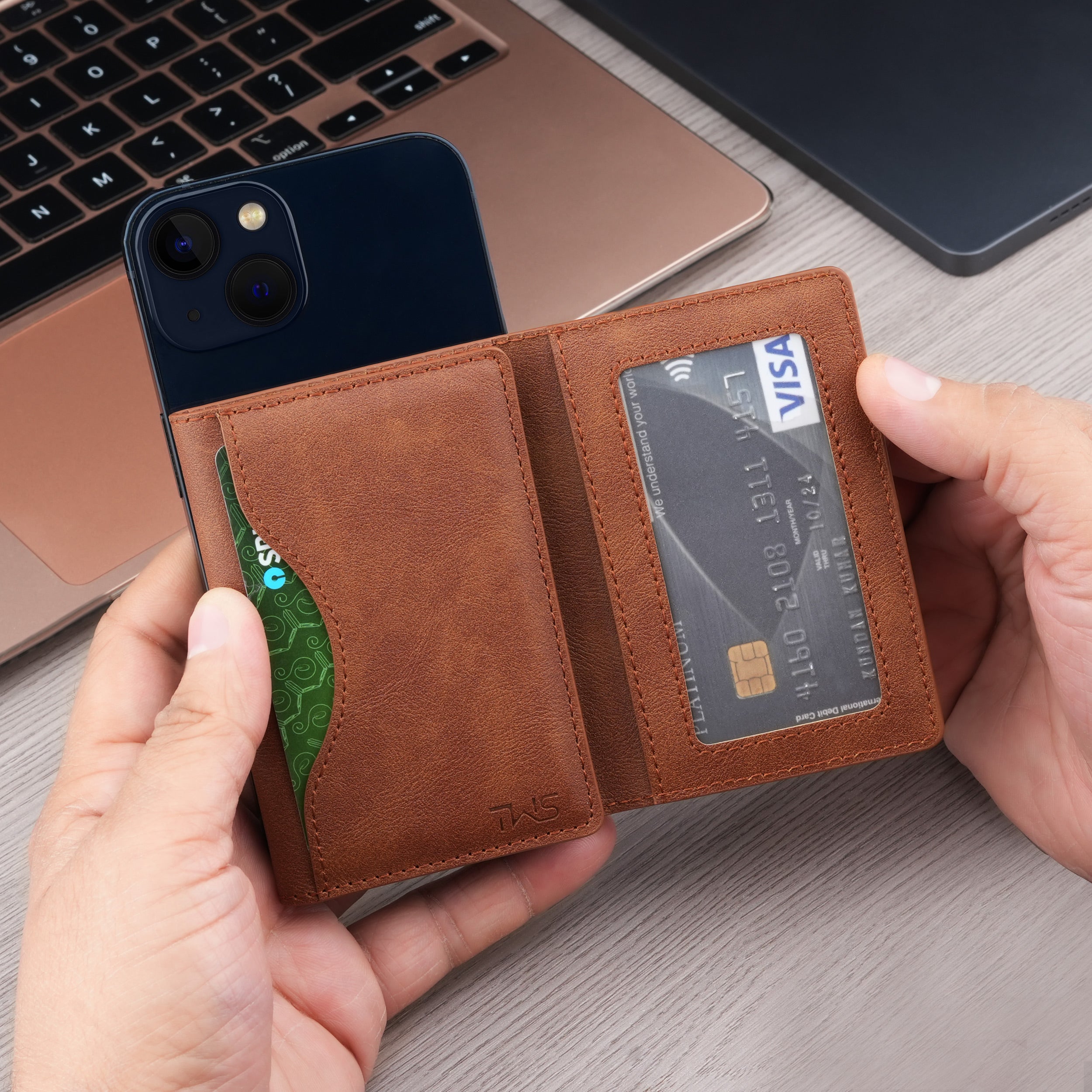 UrbanMag Secure MagSafe Tri-Fold Cardholder - Tan
