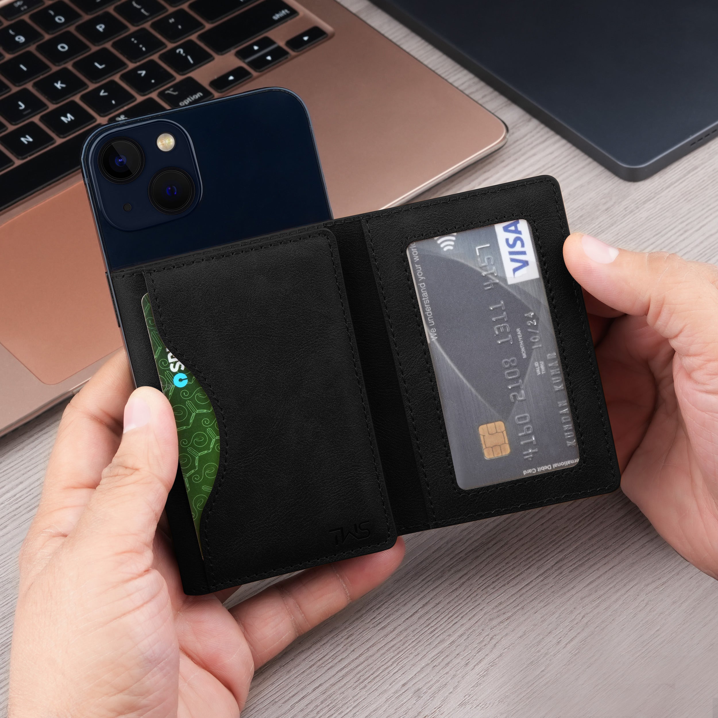 UrbanMag Secure MagSafe Tri-Fold Cardholder - Black