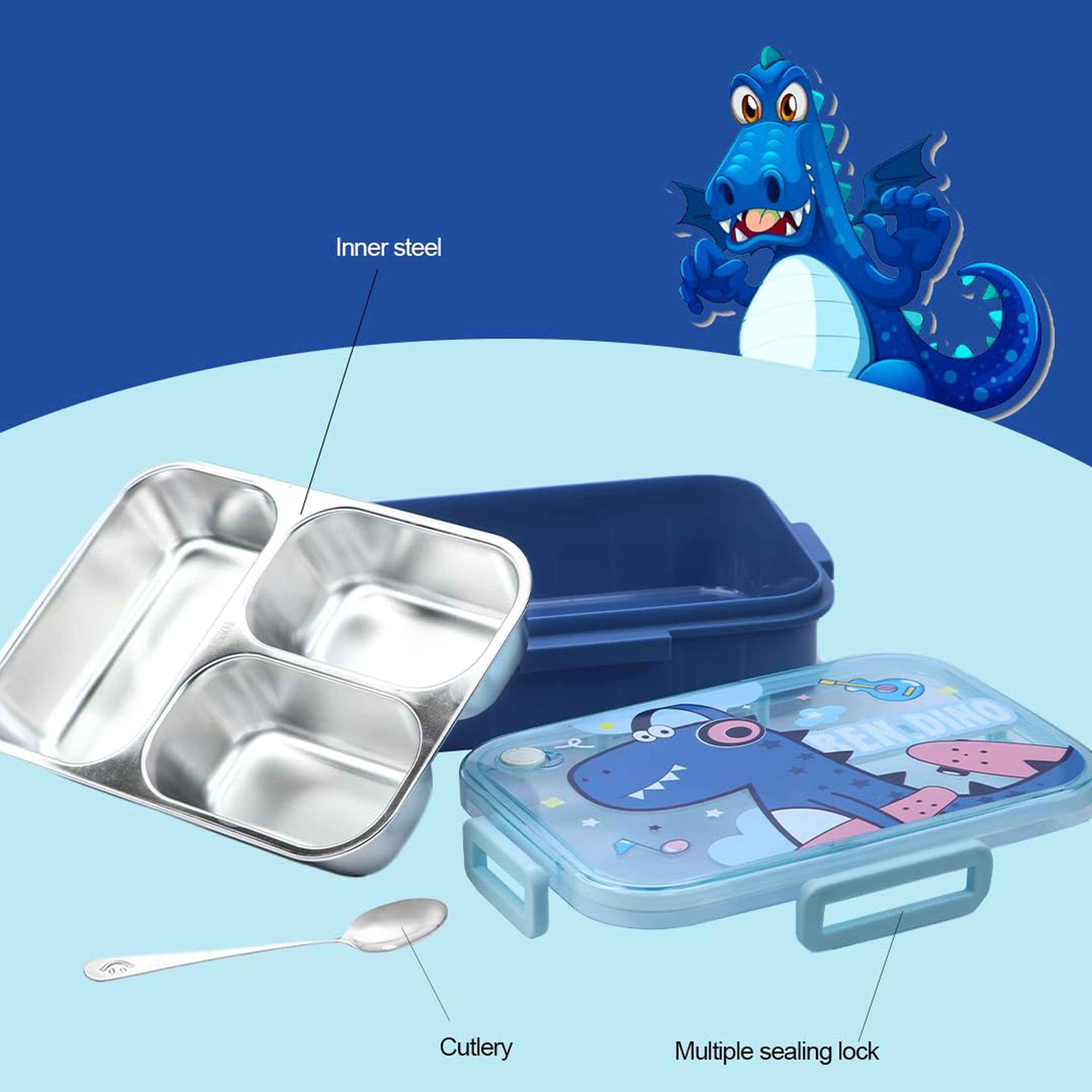 Toony Vacuum Insulated Lunch Box With Spoon & Chopsticks