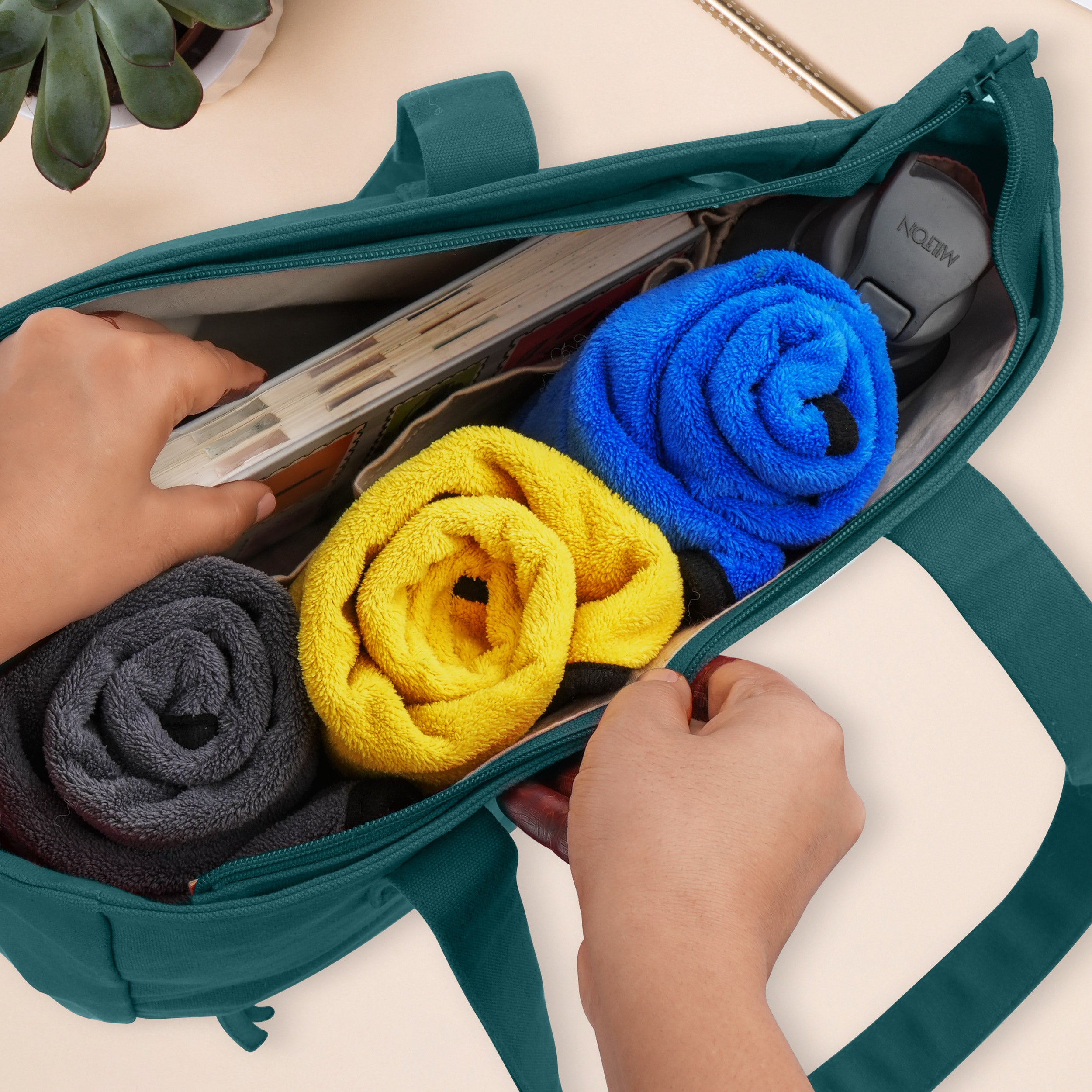 EVERYDAY VIBRANT CANVAS TOTE BAG - TEAL