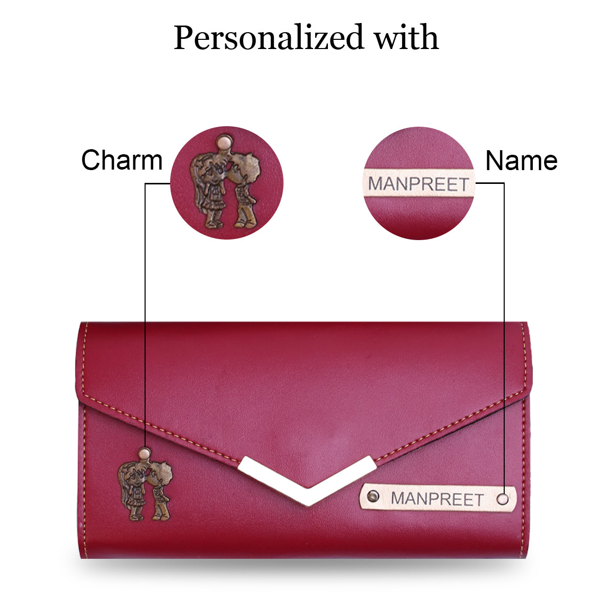 Personalized Premium Leather Clutch & Perfume Gift Set