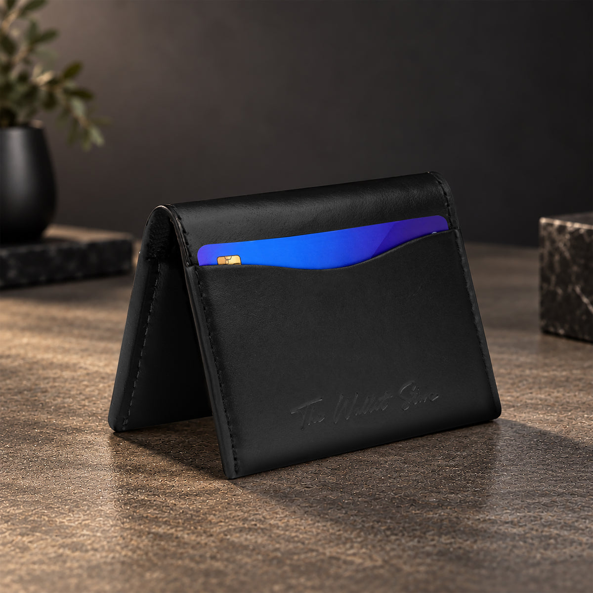 Axis Slim Leather Cardholder - Black