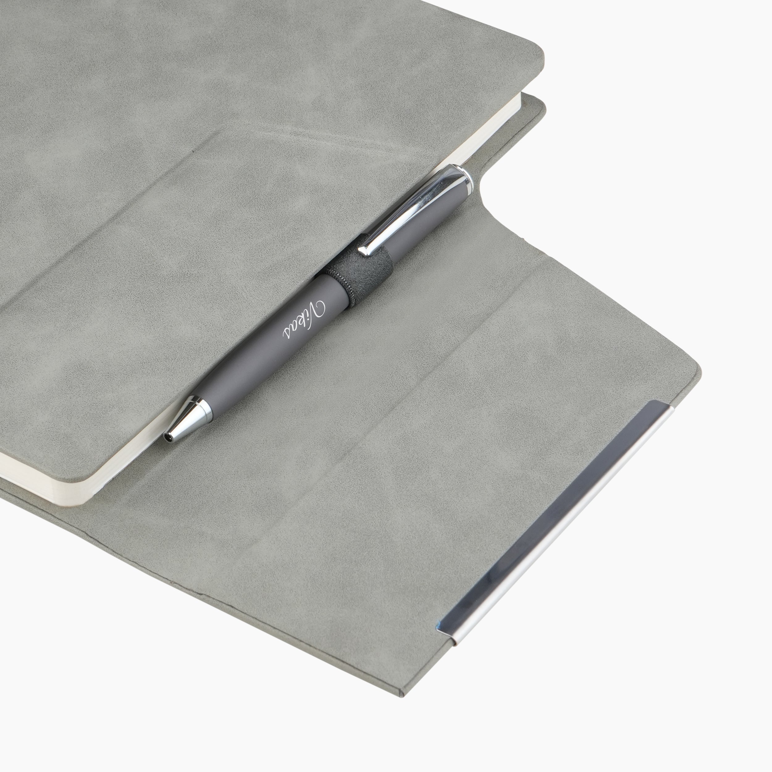 Silver Edge Personalized Diary & Pen Gift Set