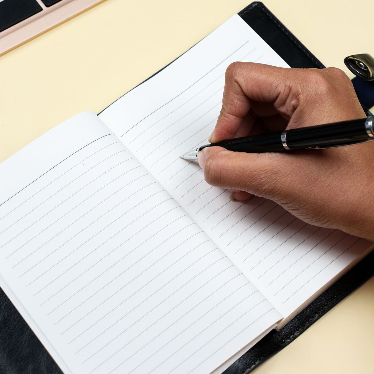 Personalized Premium Leather Cover Notebook & Pen Gift Set