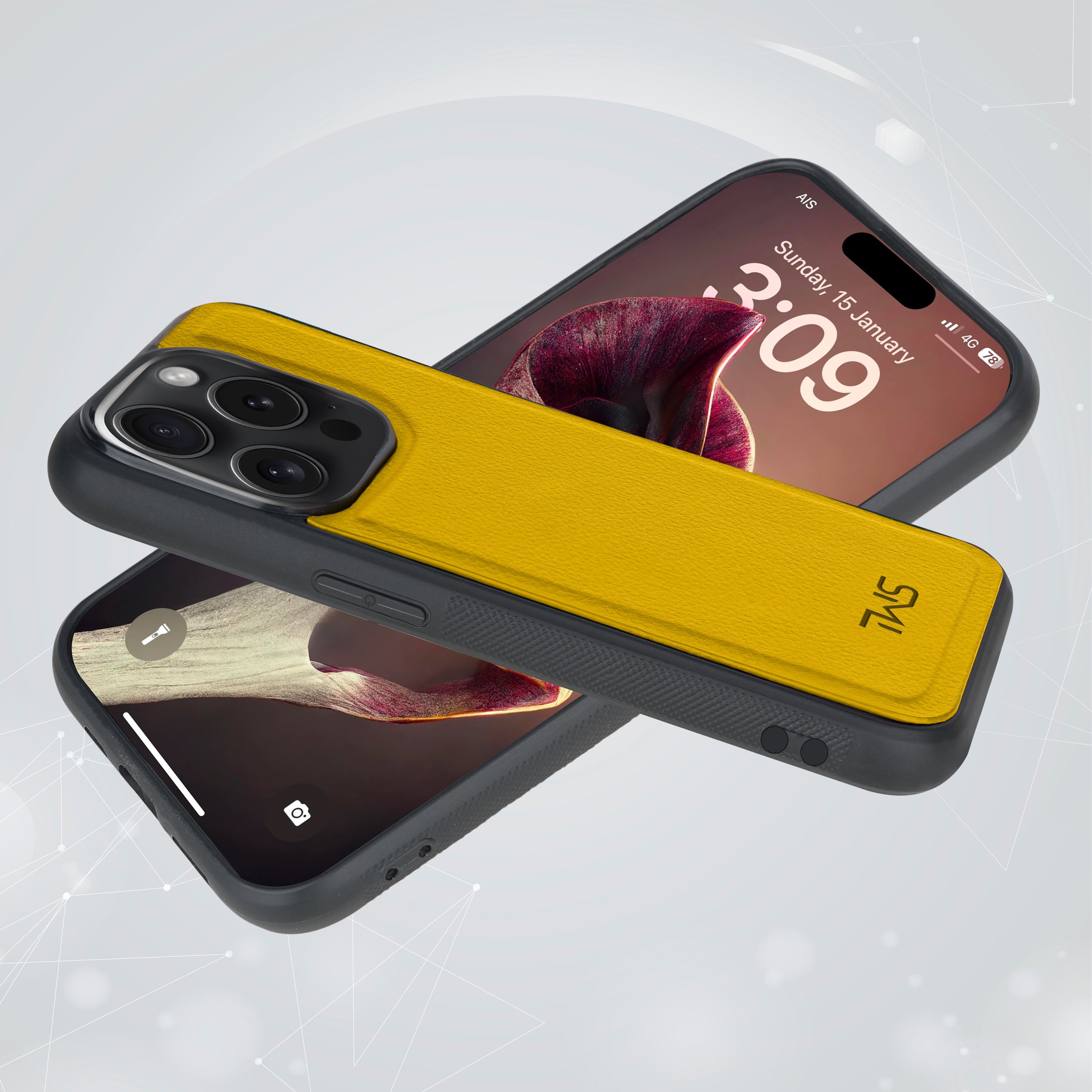 Premium Vegan Leather iPhone Case Cover - Yellow