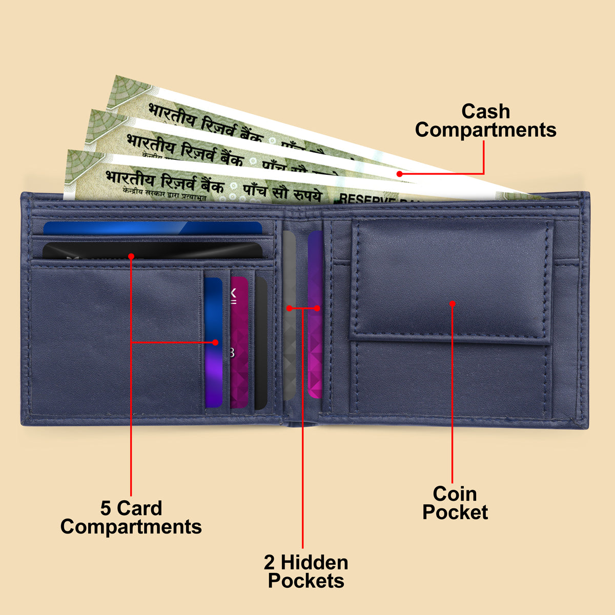 Personalized Solid Leather Wallet With Name For Men