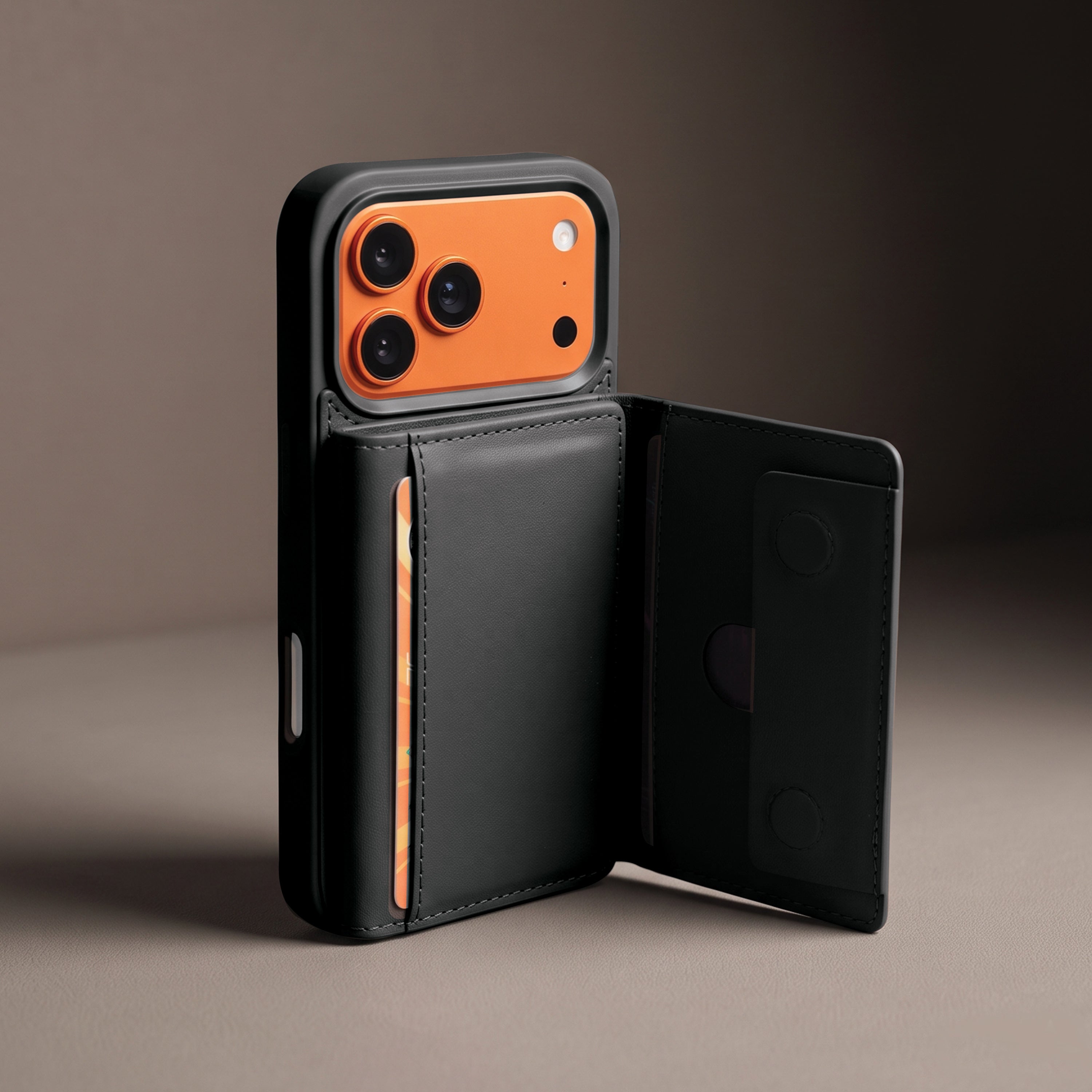 iPhone 17 Pro Max Magnetic Case with Detachable Cardholder - Black