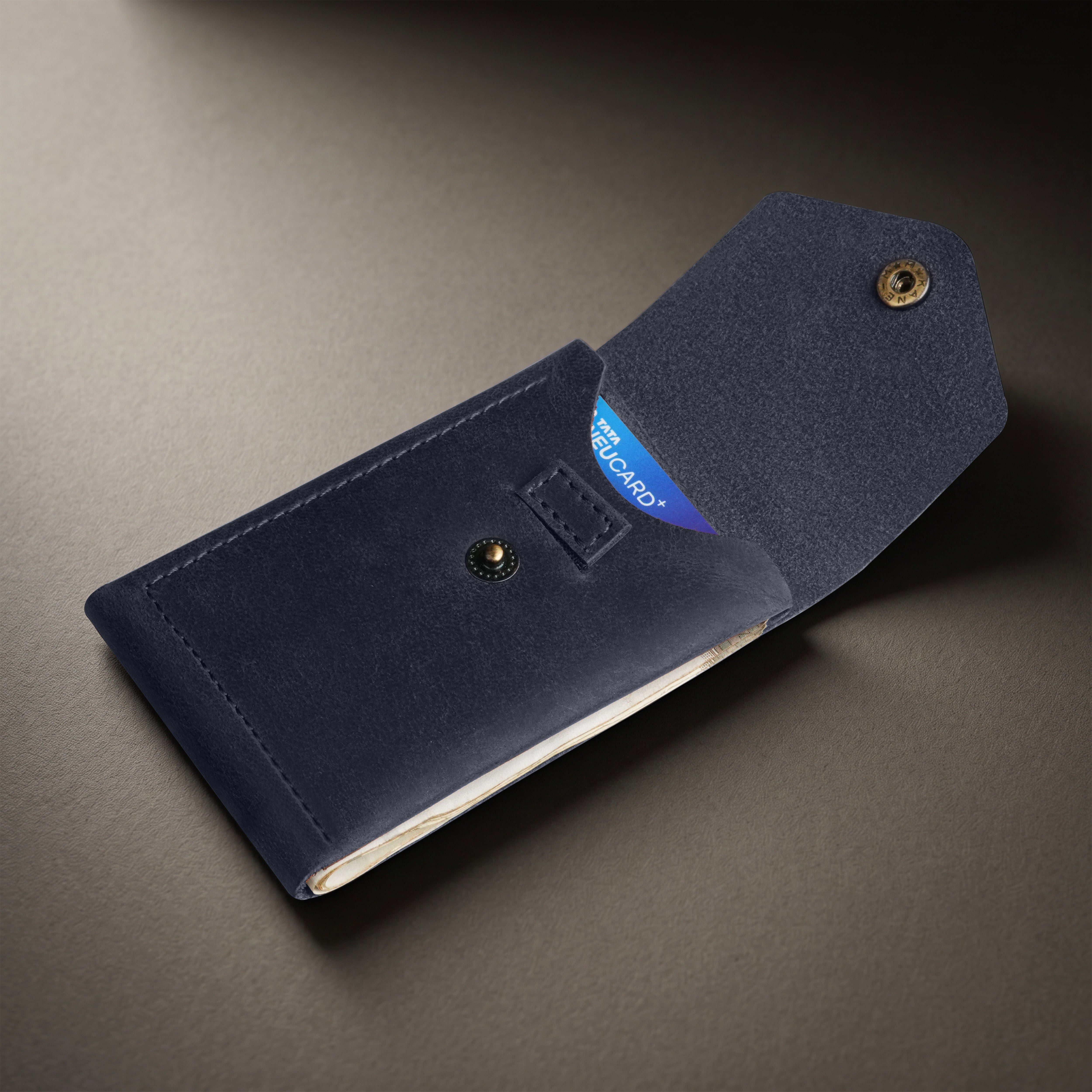 Flip Genuine Leather Wallet - Blue