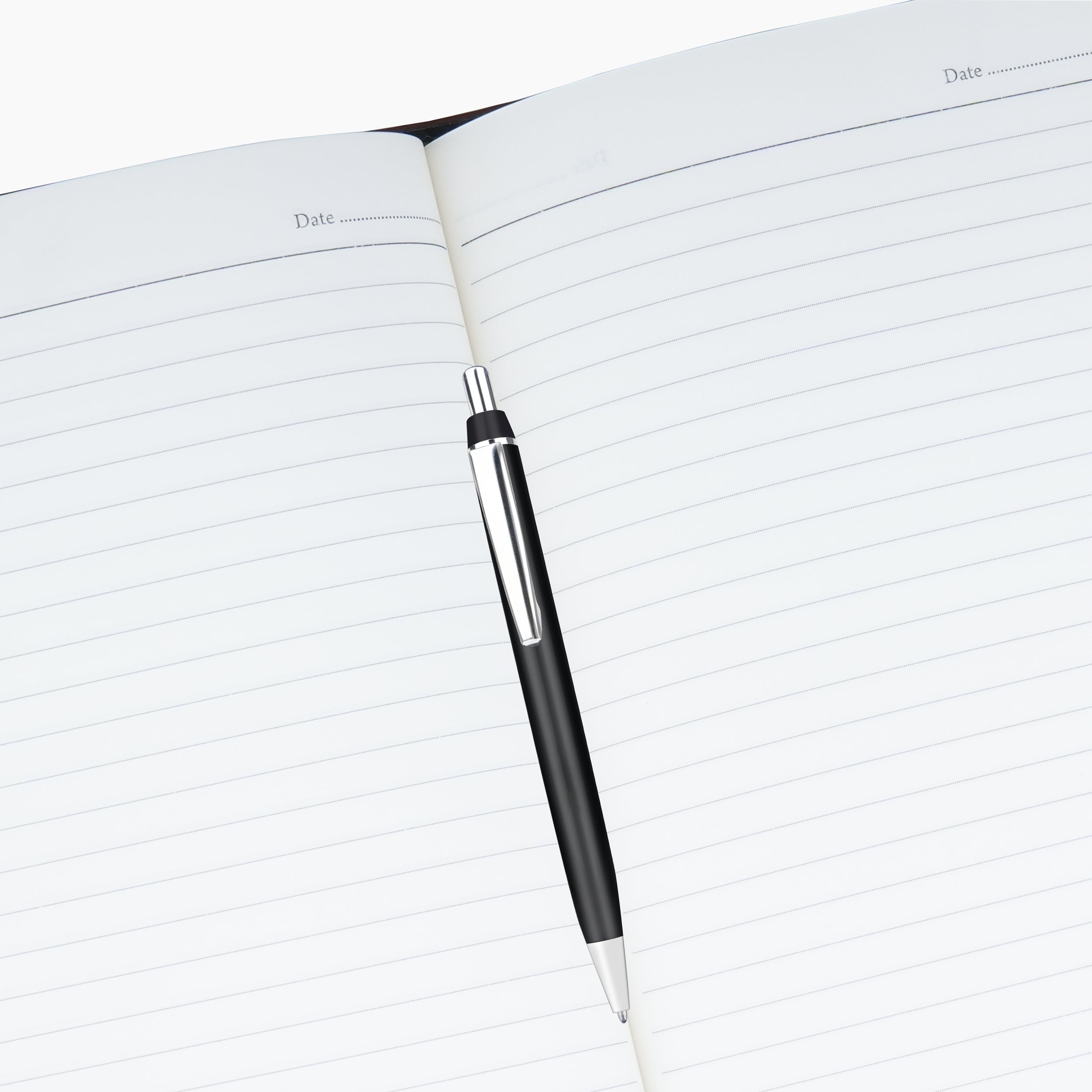 Shadow Line Leather Diary & Pen Gift Set - Brown & Black