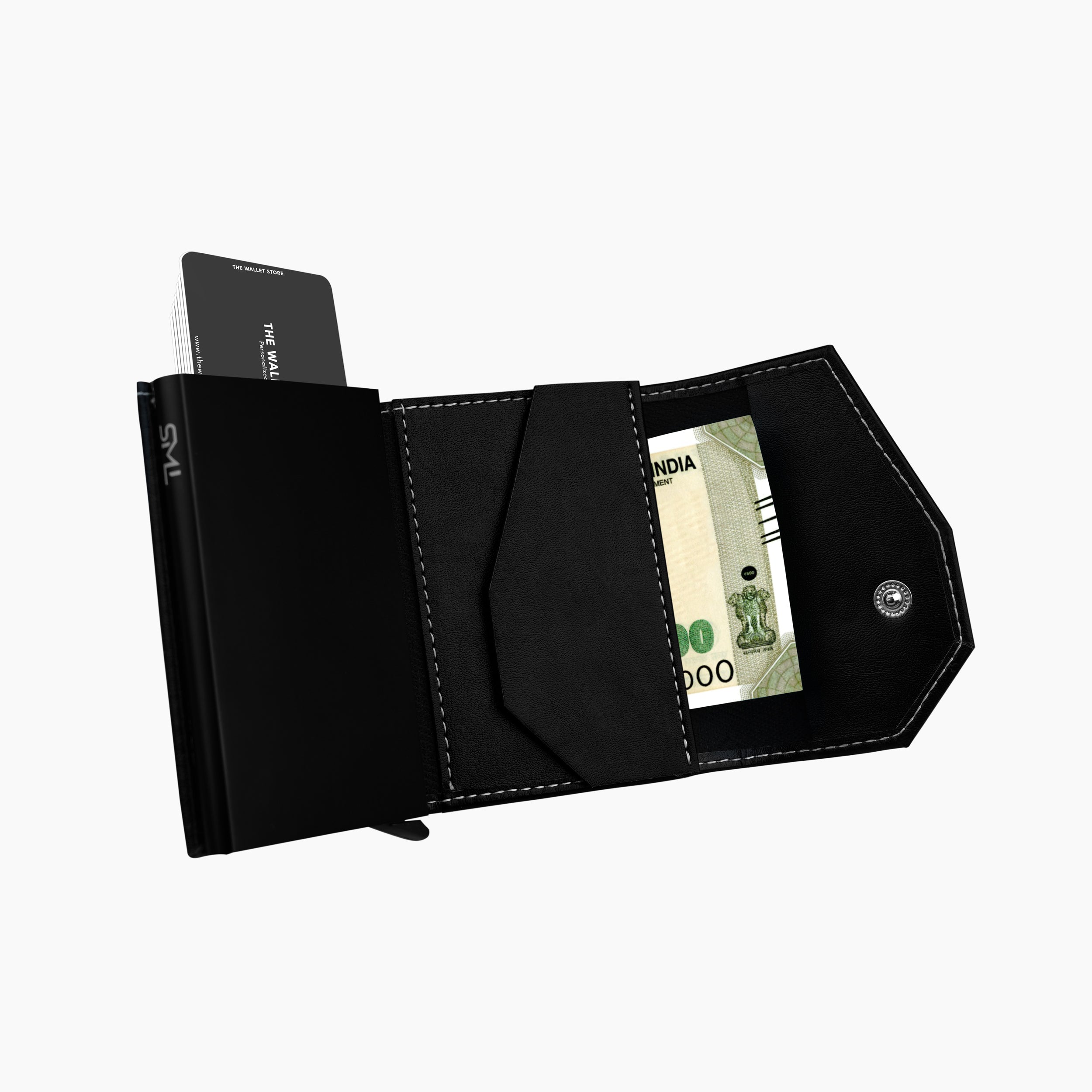 Vintage RFID Protected Wallet Card Holder - Black