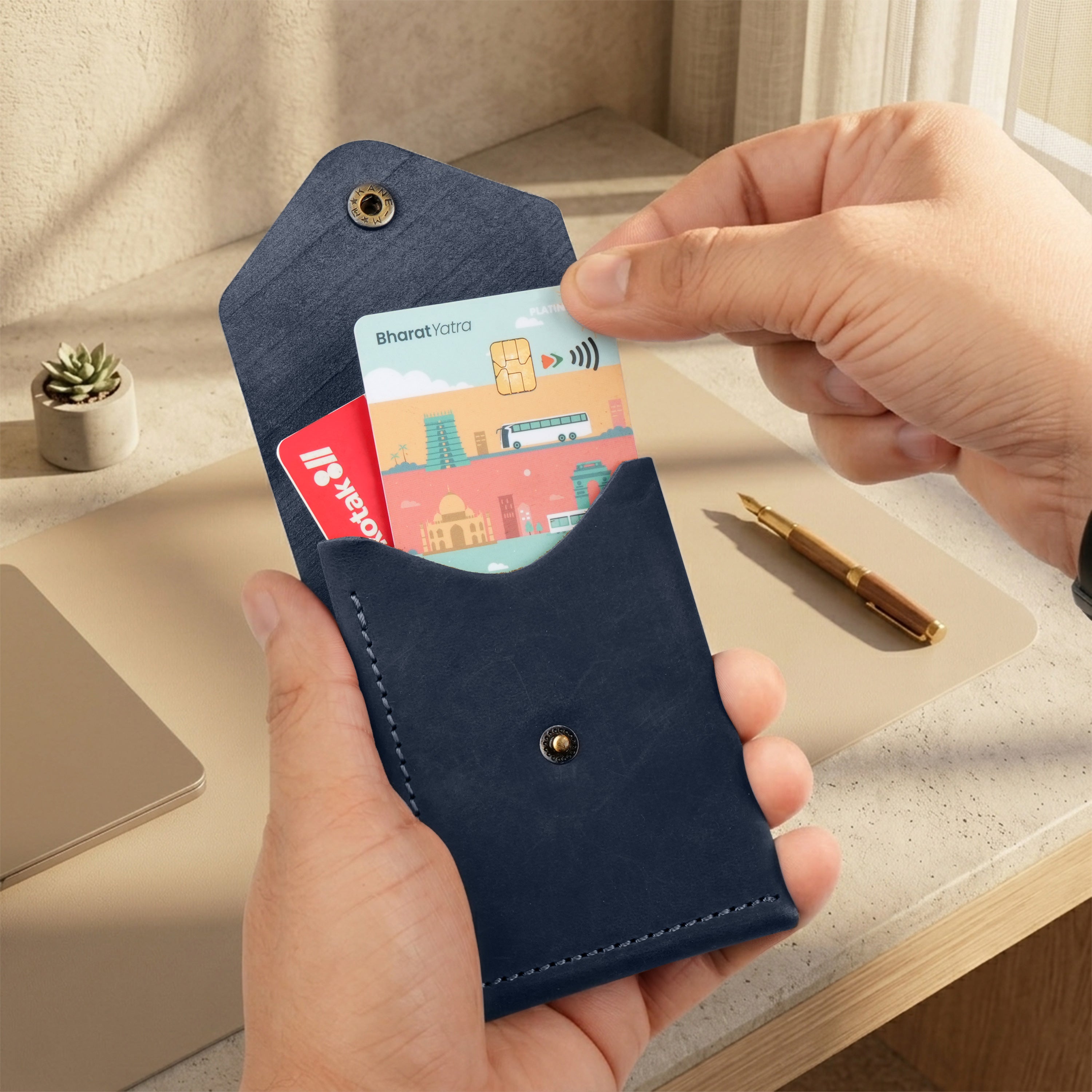 Flip 2.0 Genuine Leather Wallet - Blue