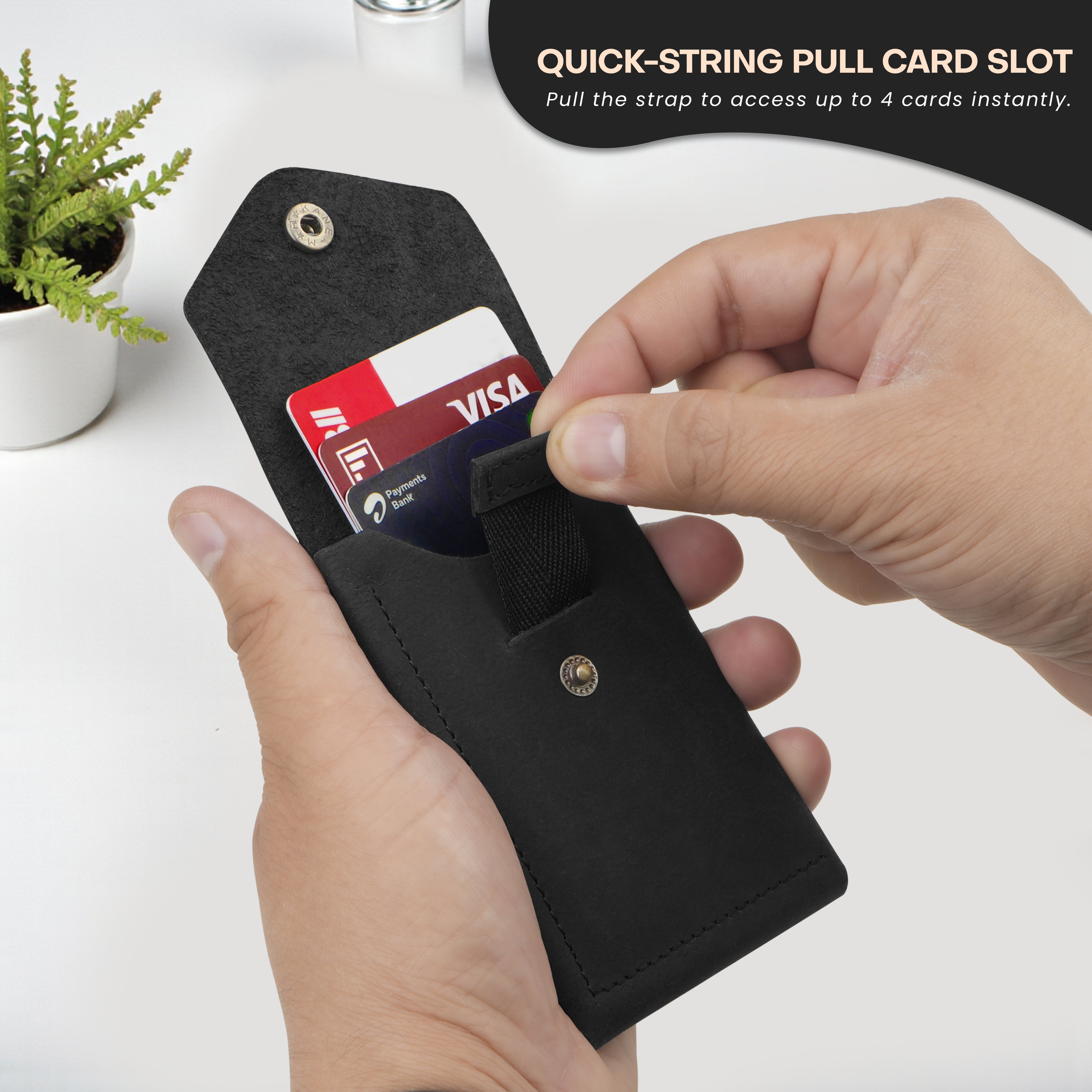 Flip Genuine Leather Wallet - Black