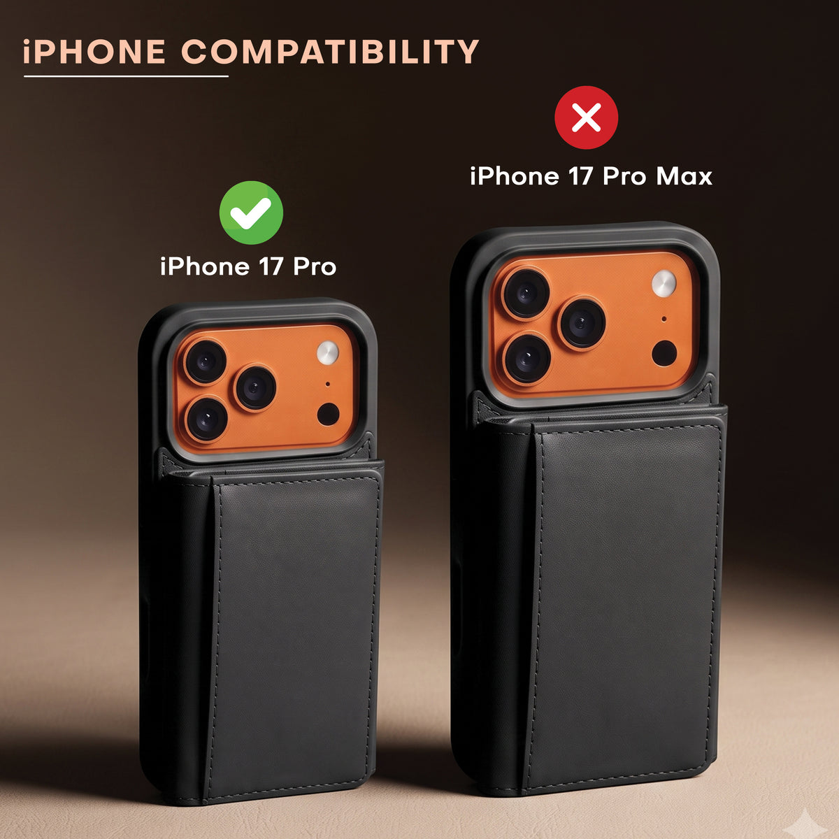 iPhone 17 Pro Magnetic Case with Detachable Cardholder - Black