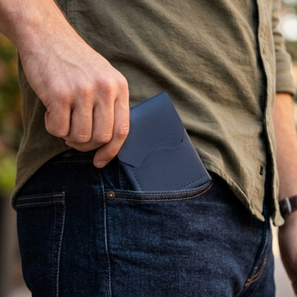 Urban Flip Genuine Leather Wallet - Blue