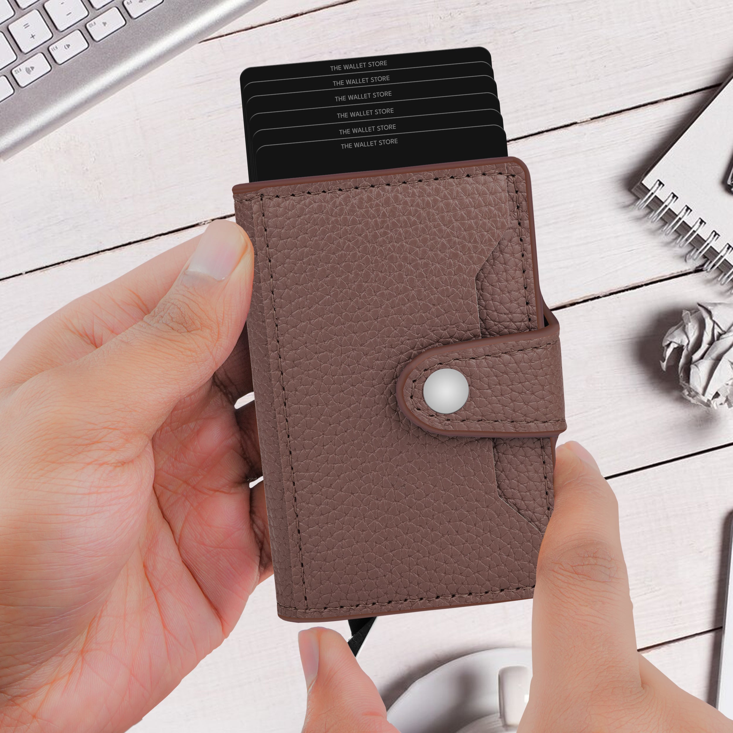 Stealth Shield RFID Protected Pop-Up Wallet Cardholder - Brown