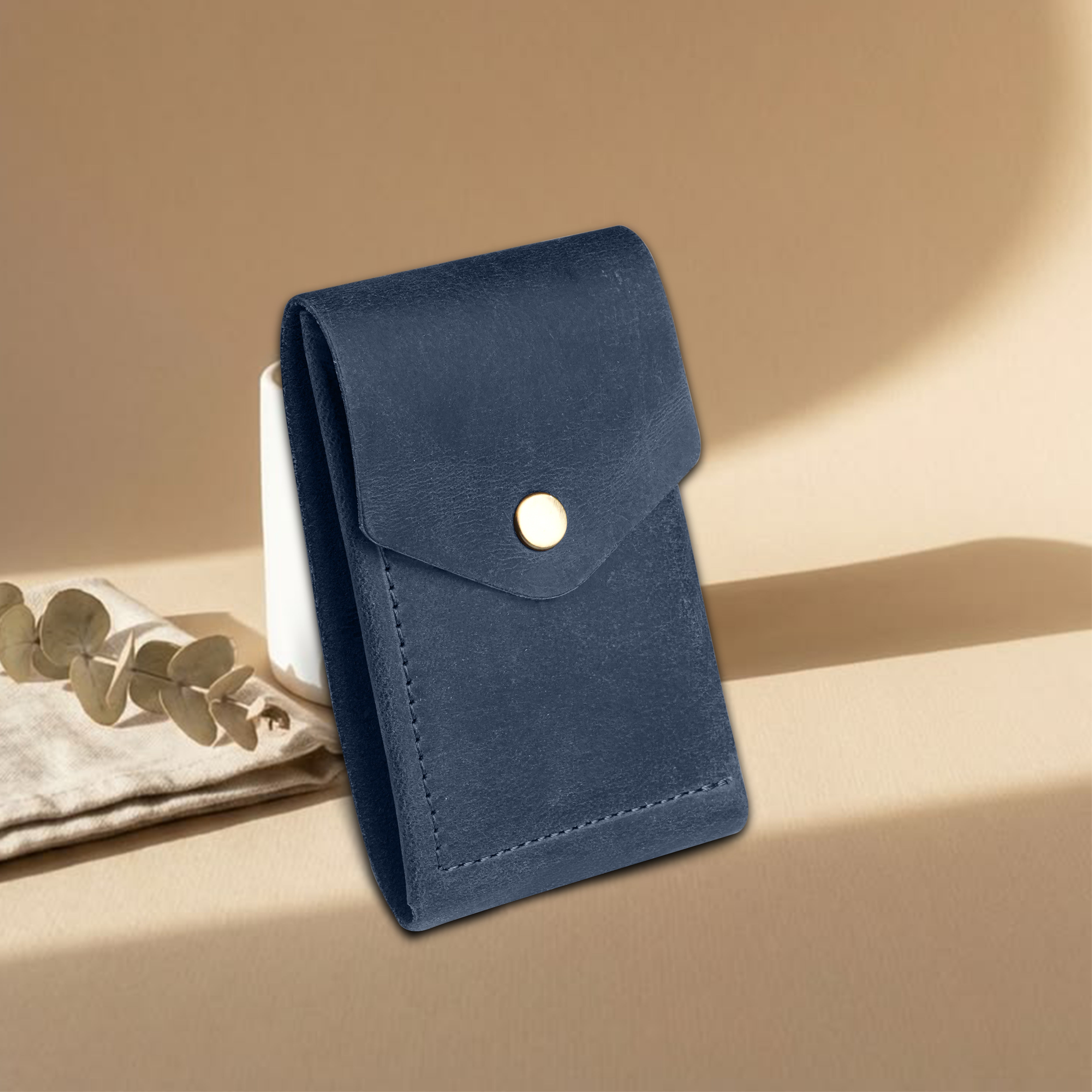 Flip Genuine Leather Wallet - Blue