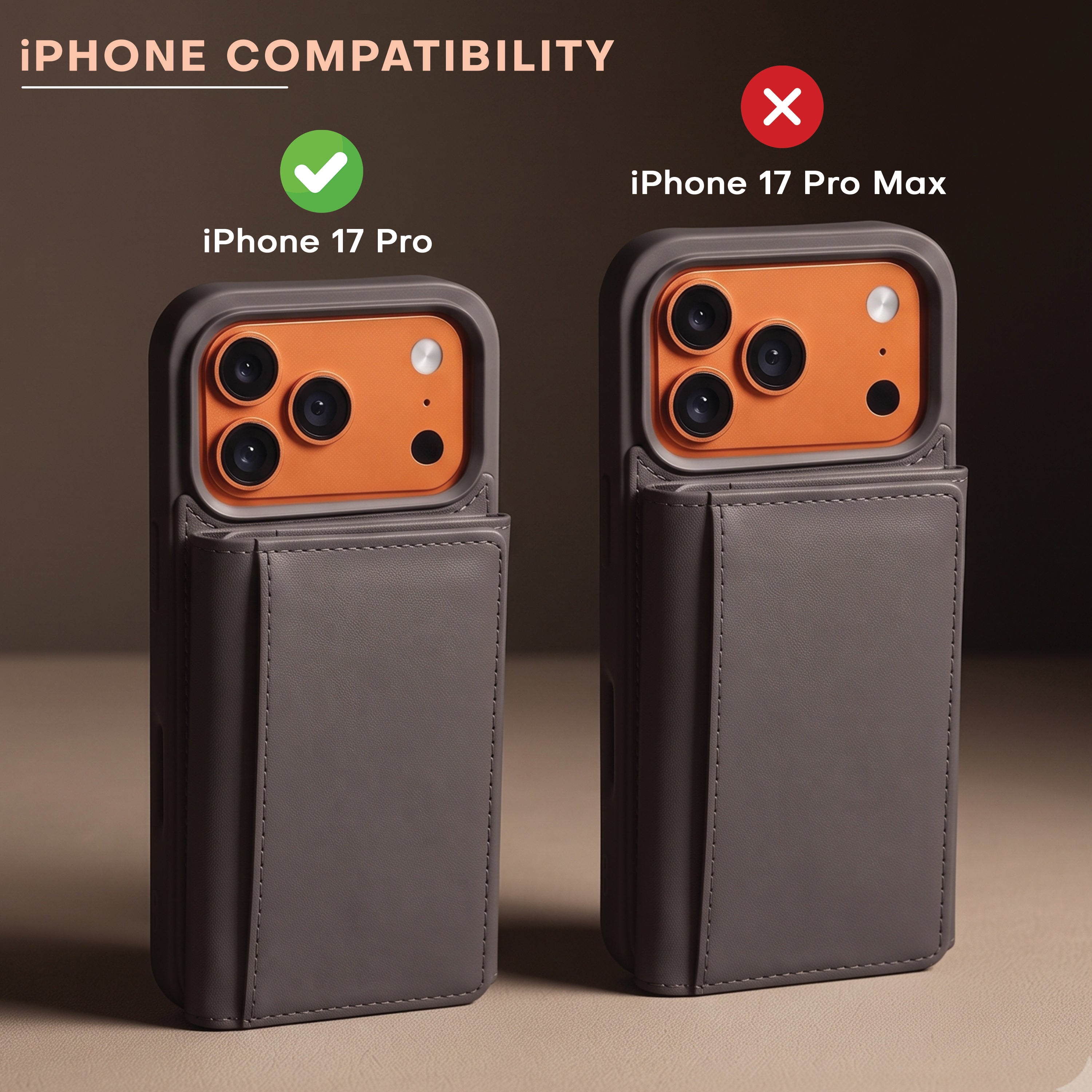 iPhone 17 Pro Magnetic Case with Detachable Cardholder - Grey