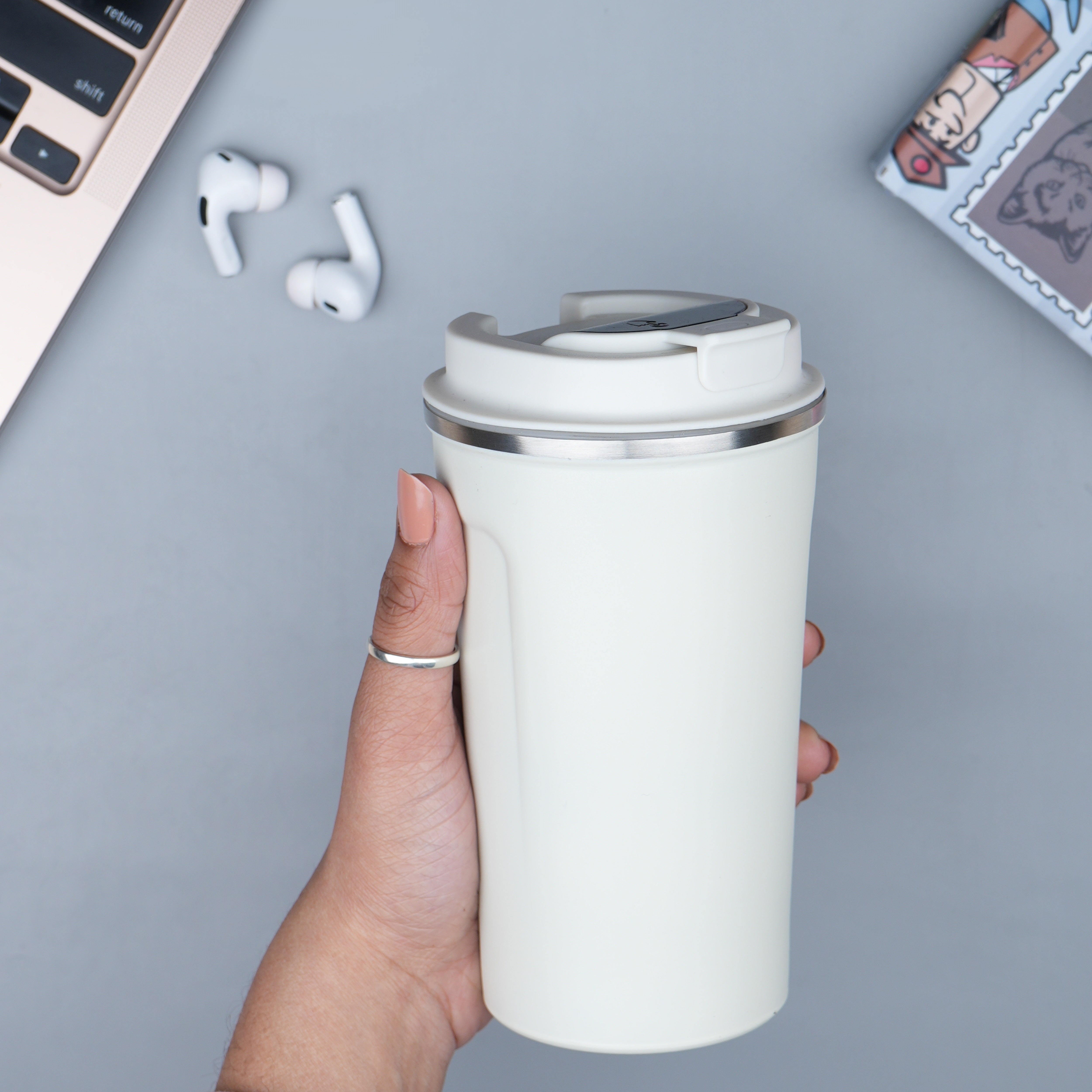 Stainless Steel Vacuum Insulated Coffee Mug With Smart LED Temperature Sensor