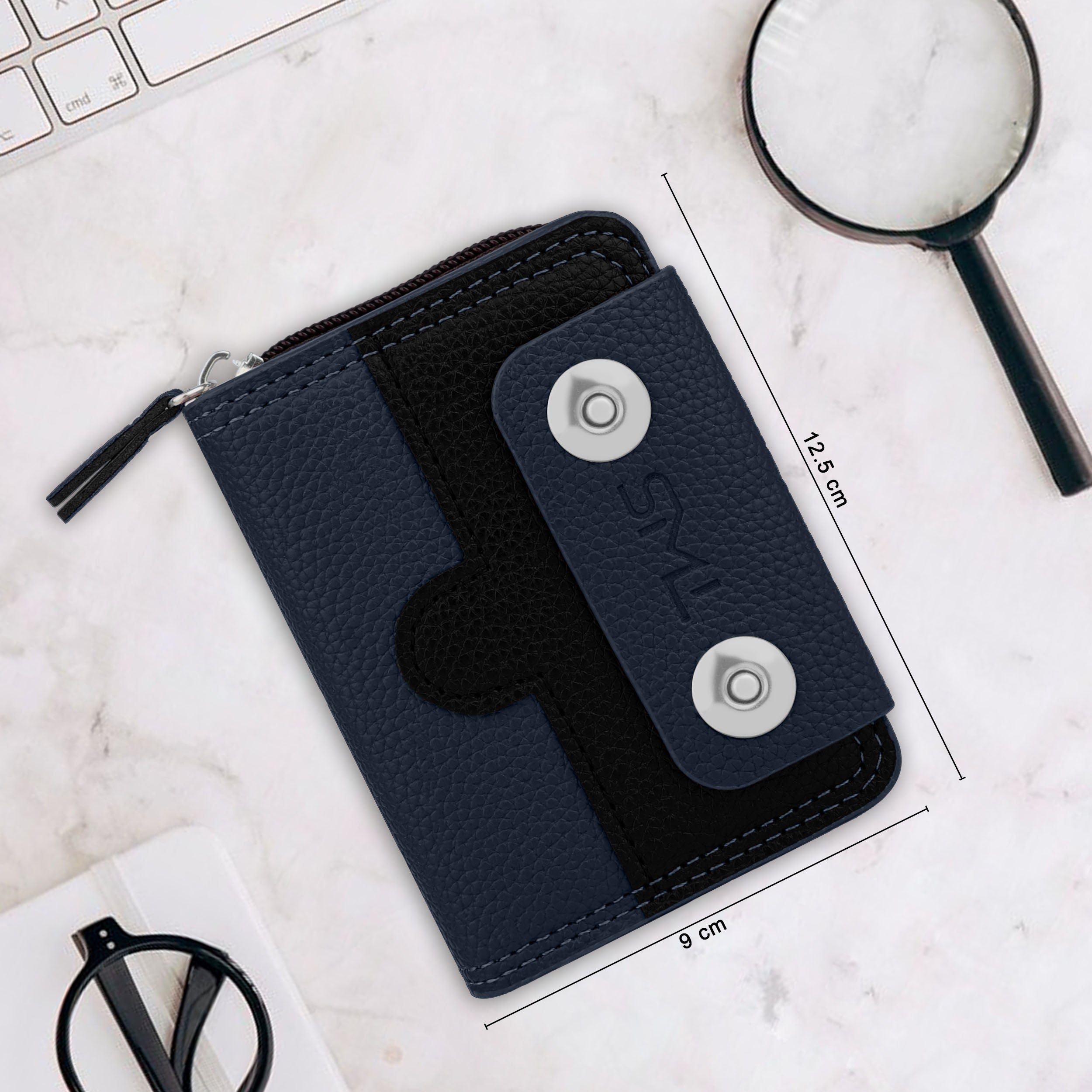 Bolt Lock Dual-Tone Wallet Cardholder