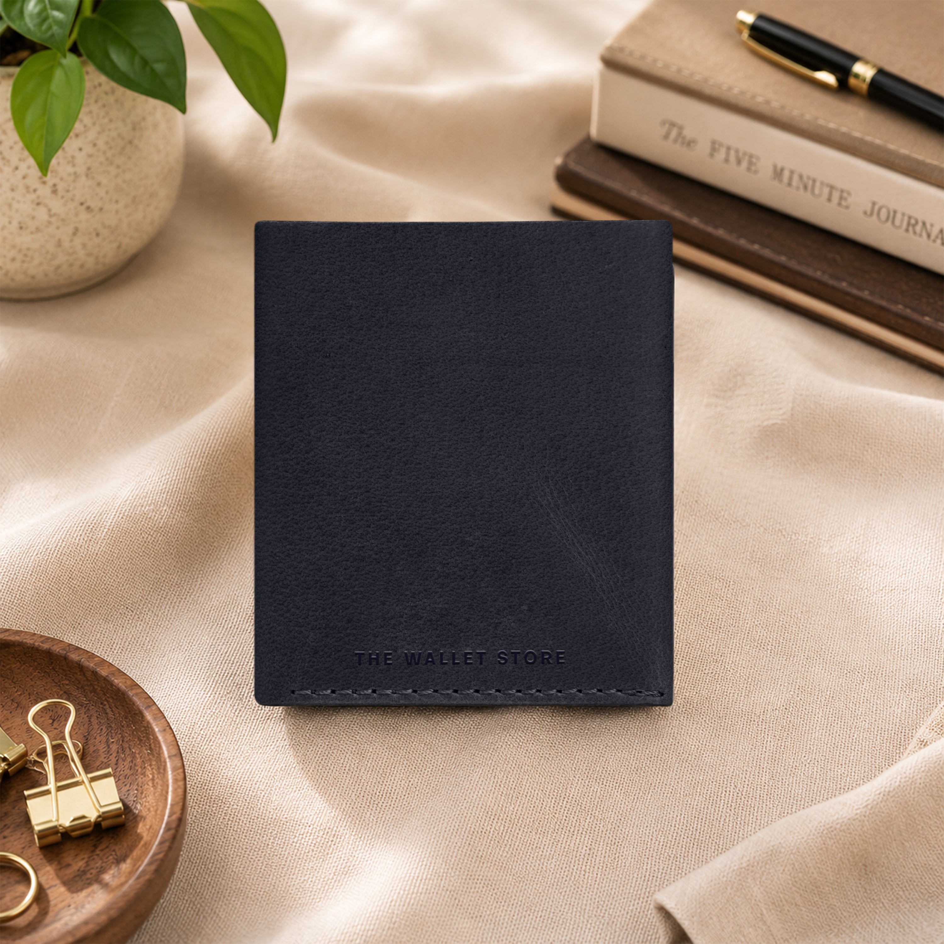 Snapper Minimalist Genuine Leather Wallet - Blue