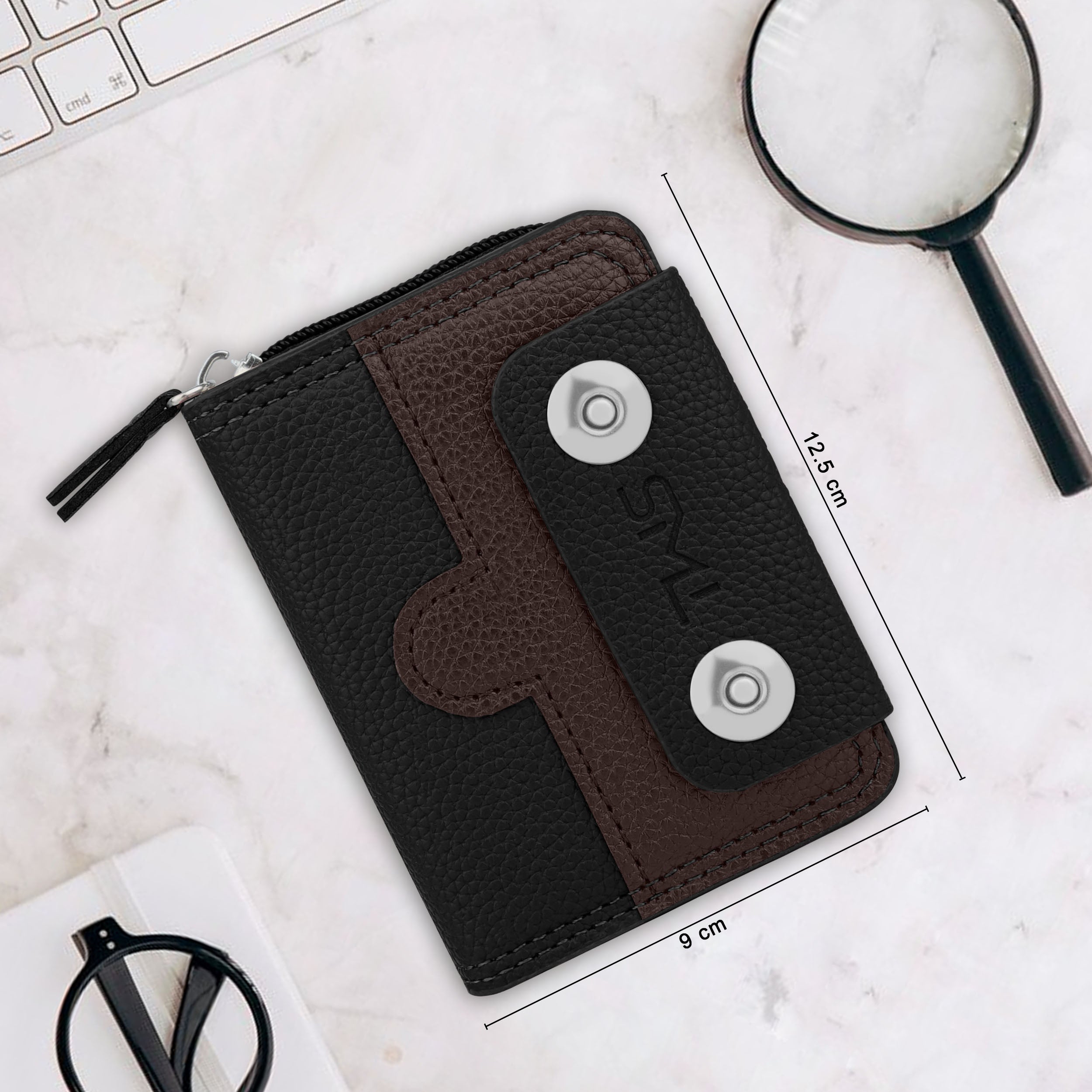 Bolt Lock Dual-Tone Wallet Cardholder