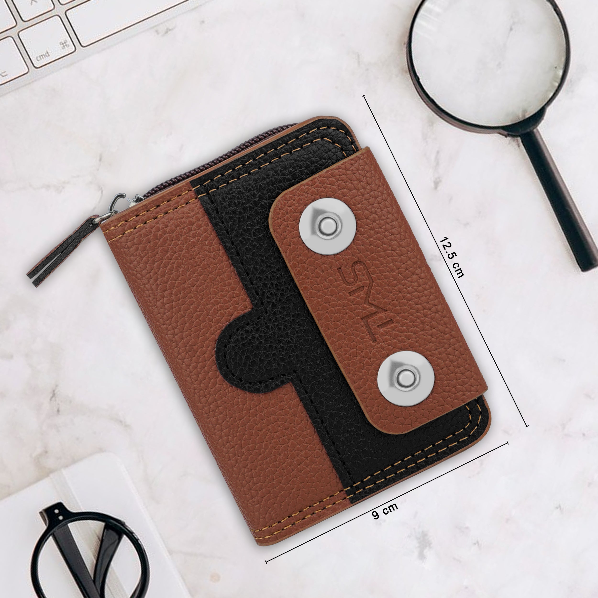 Bolt Lock Dual-Tone Wallet Cardholder