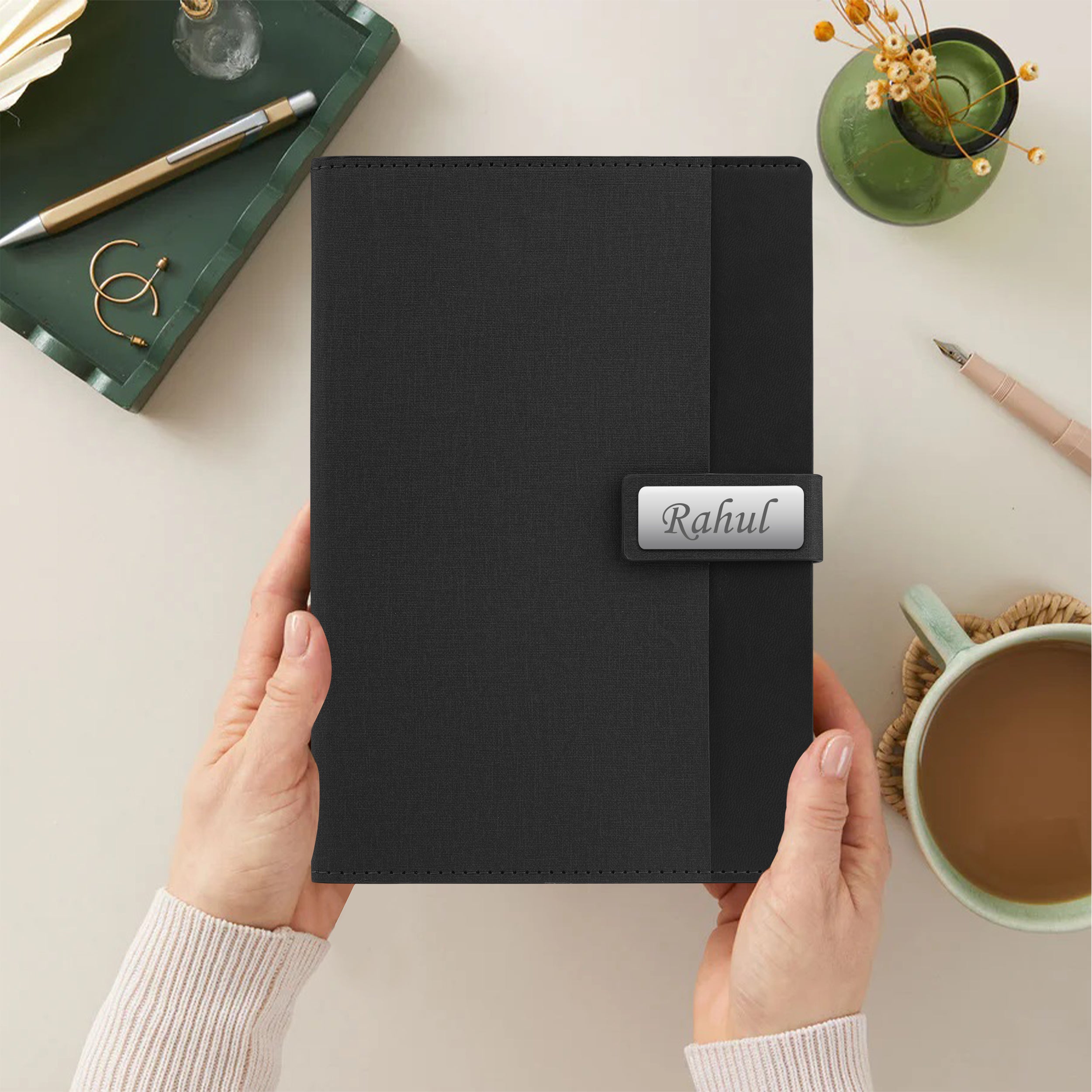 Personalized Shade Sync Diary & Pen Gift Set - Black