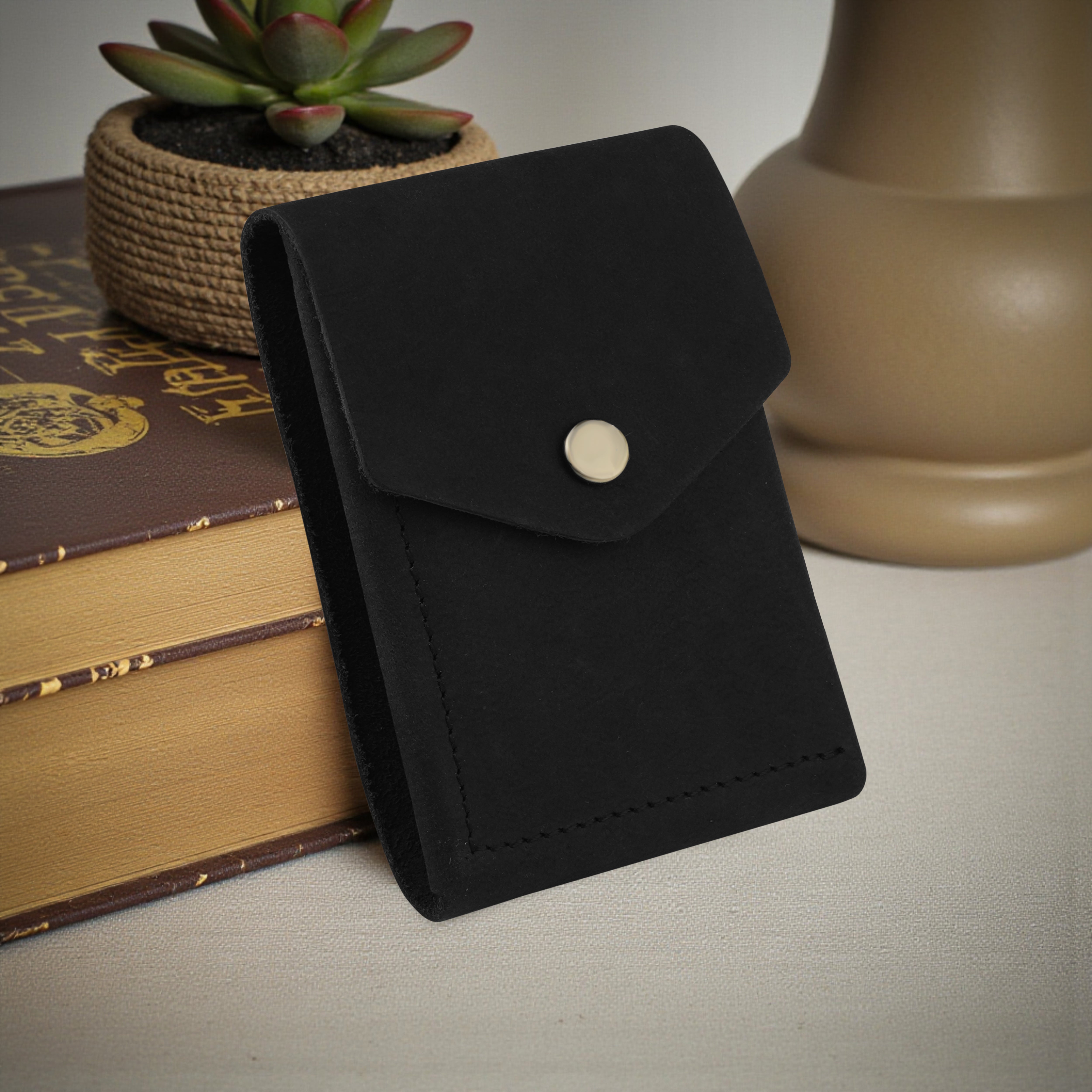 Flip Genuine Leather Wallet - Black