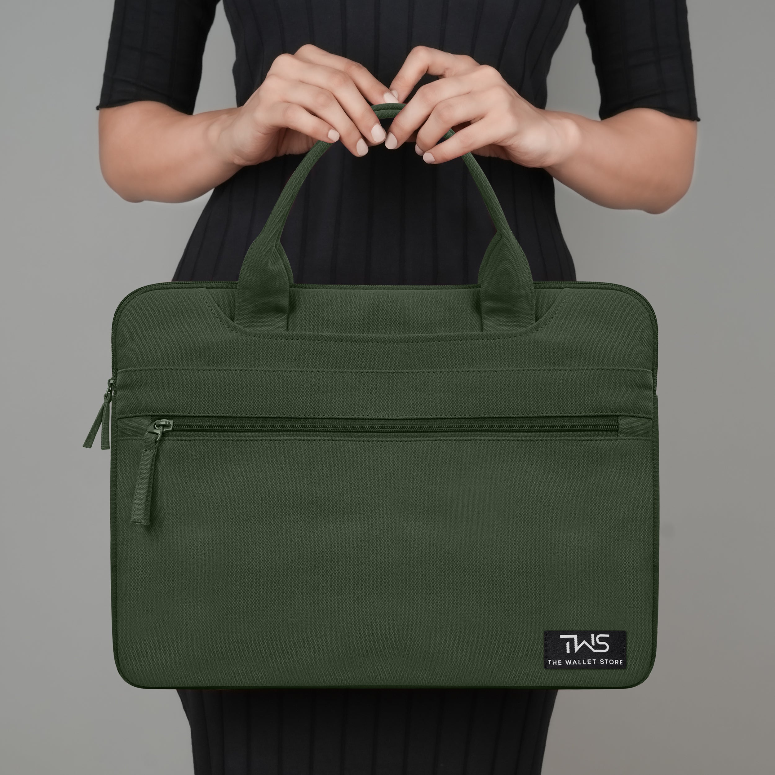 EcoCarry Canvas Laptop Bag - Olive