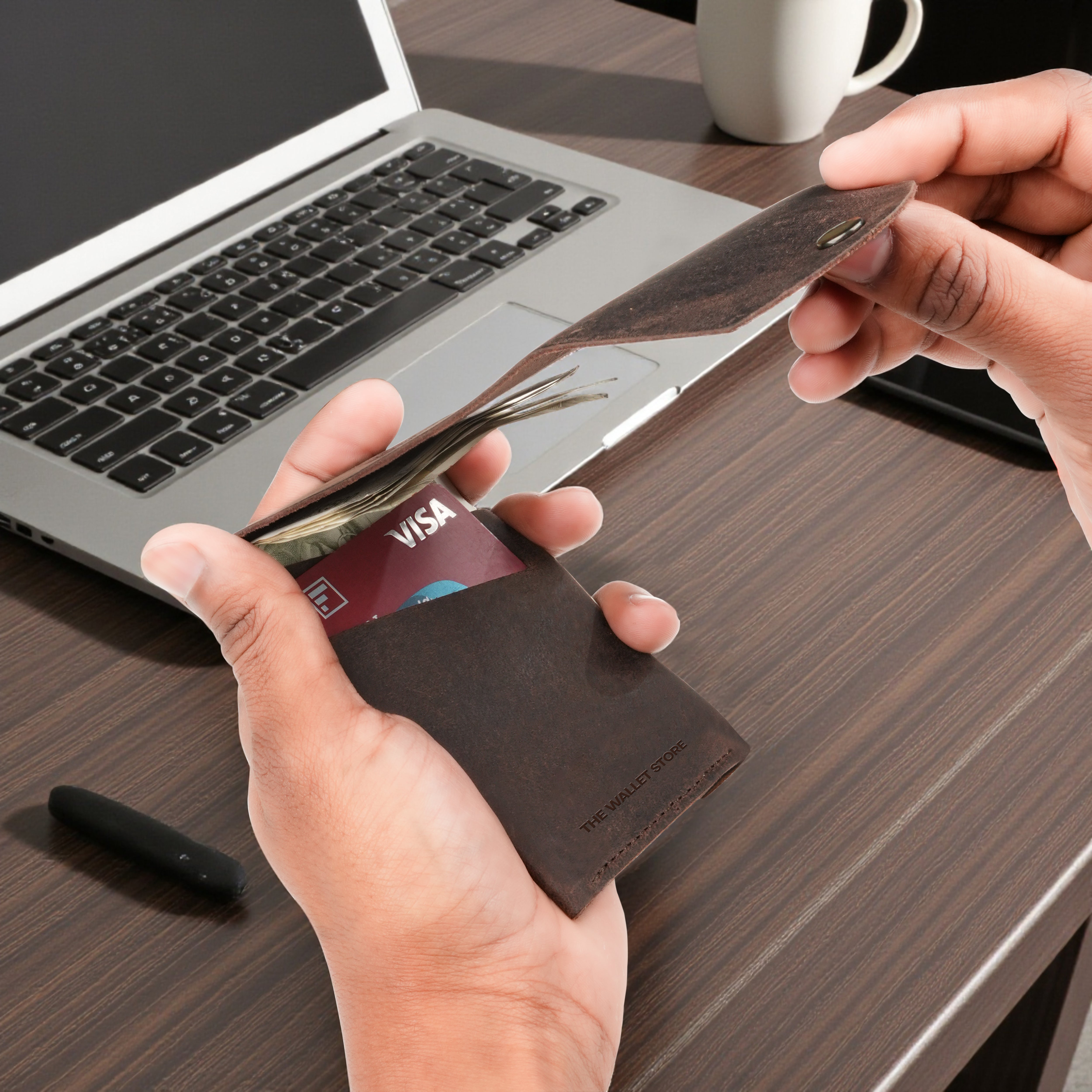 Flip Genuine Leather Wallet - Brown