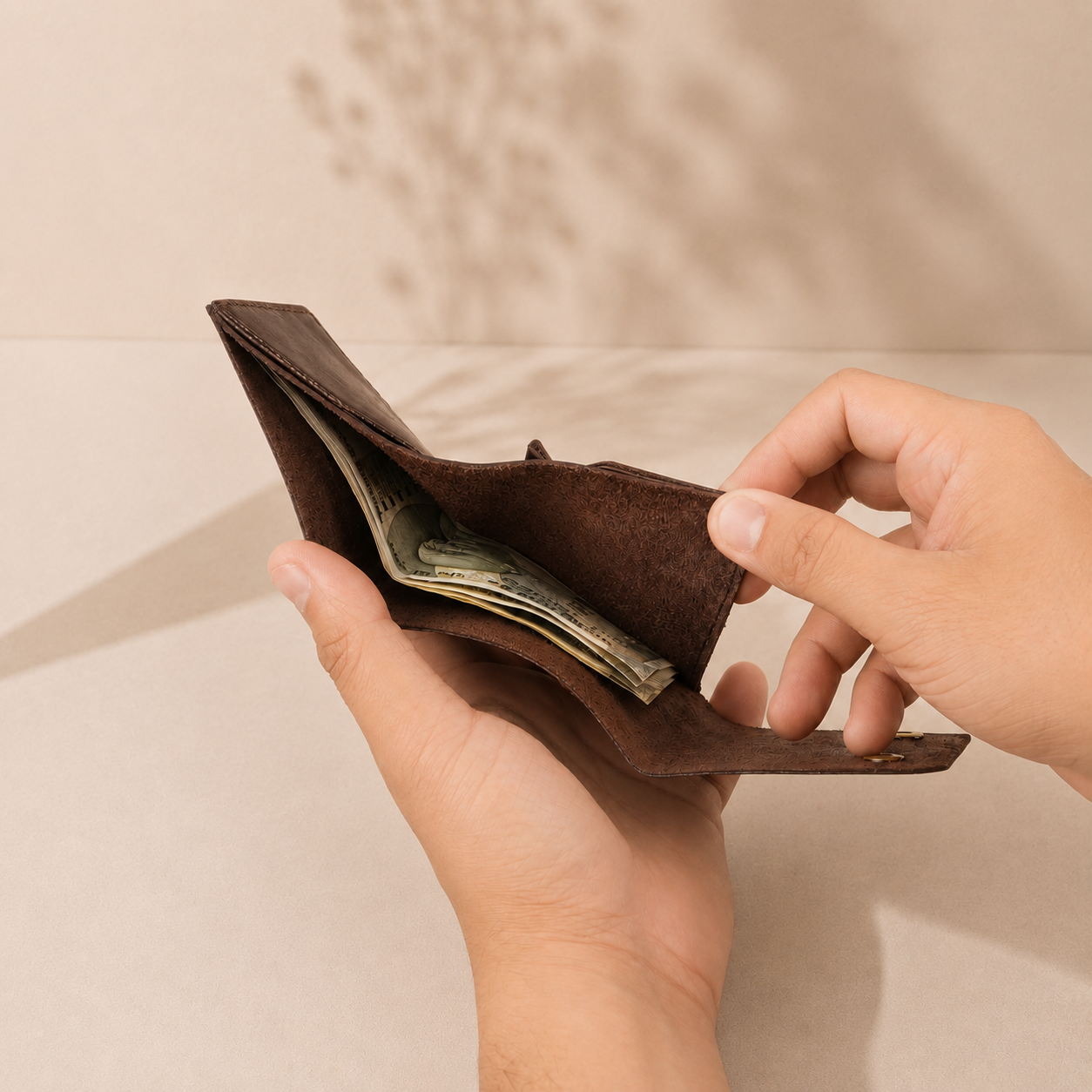 Snapper Minimalist Genuine Leather Wallet - Dark Brown
