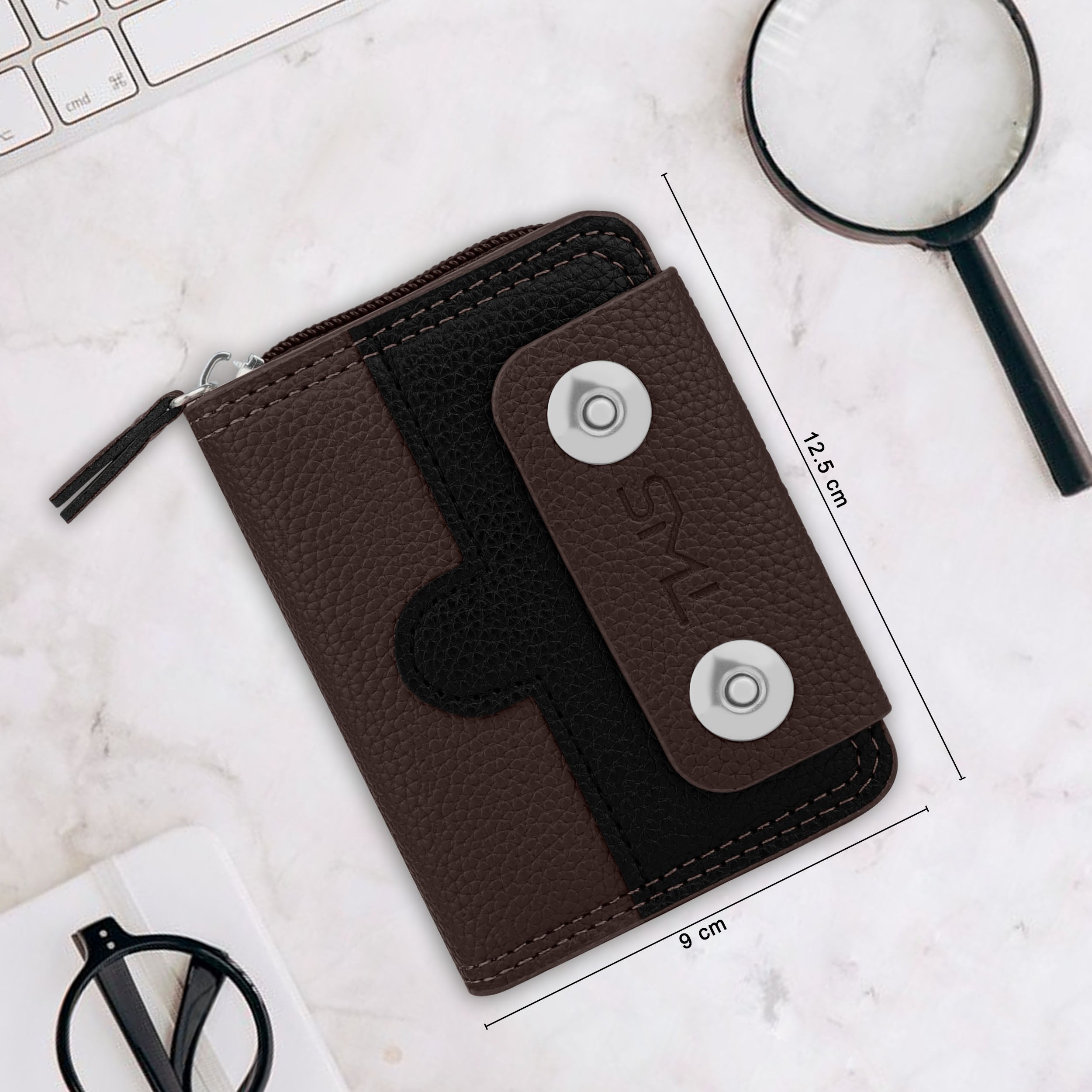 Bolt Lock Dual-Tone Wallet Cardholder