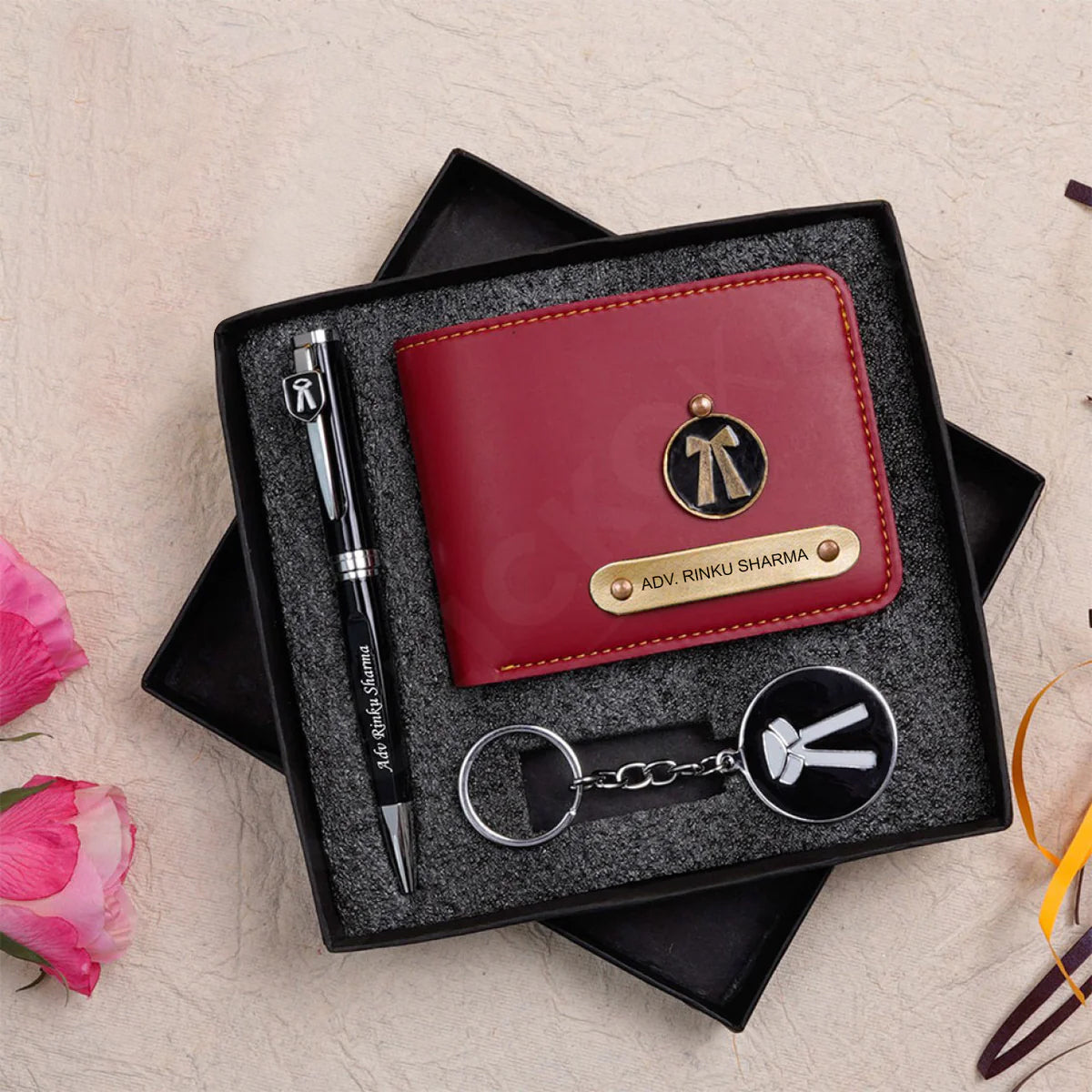 Personalized Wallet Pen & Key Chain Set For Advocates