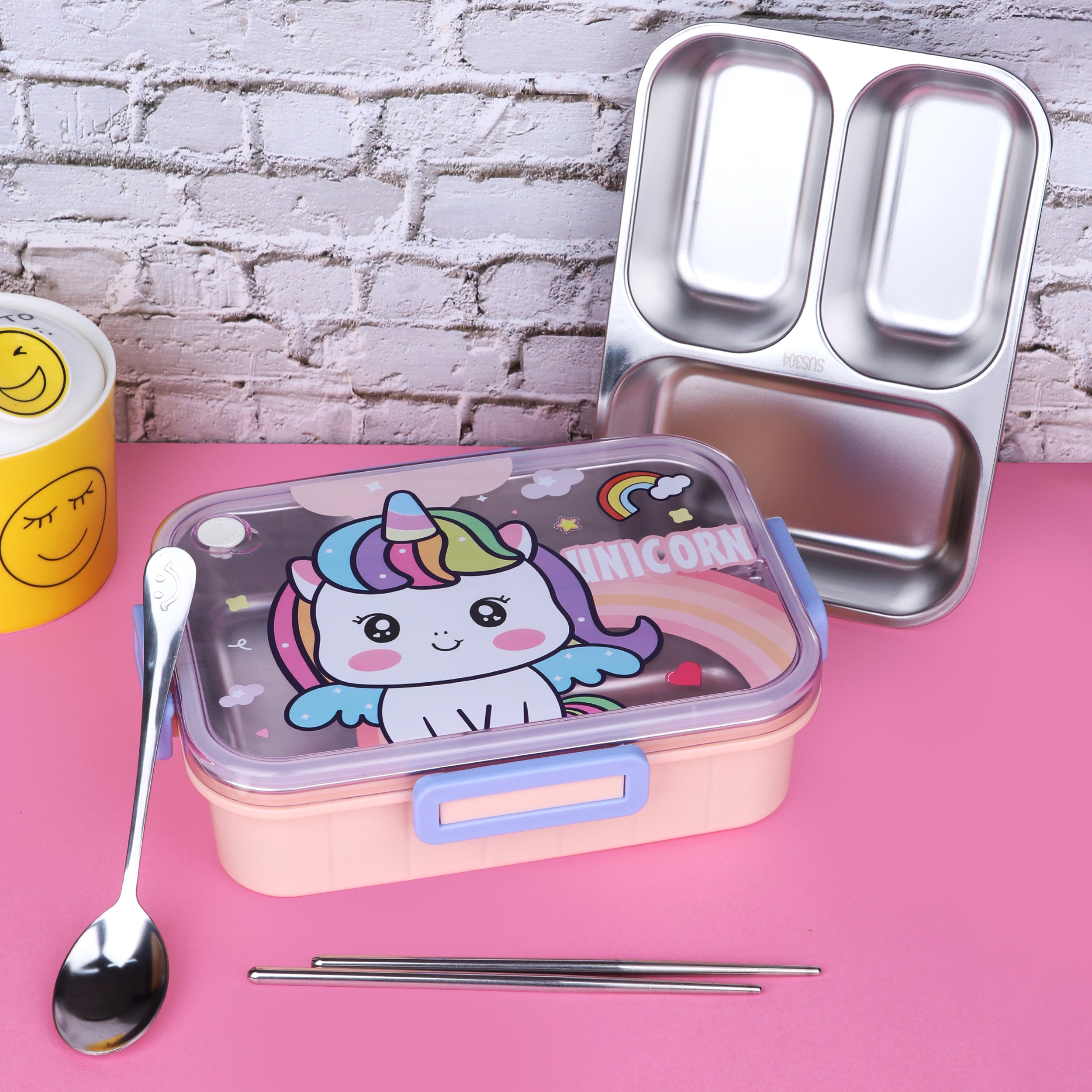 Toony Vacuum Insulated Lunch Box With Spoon & Chopsticks