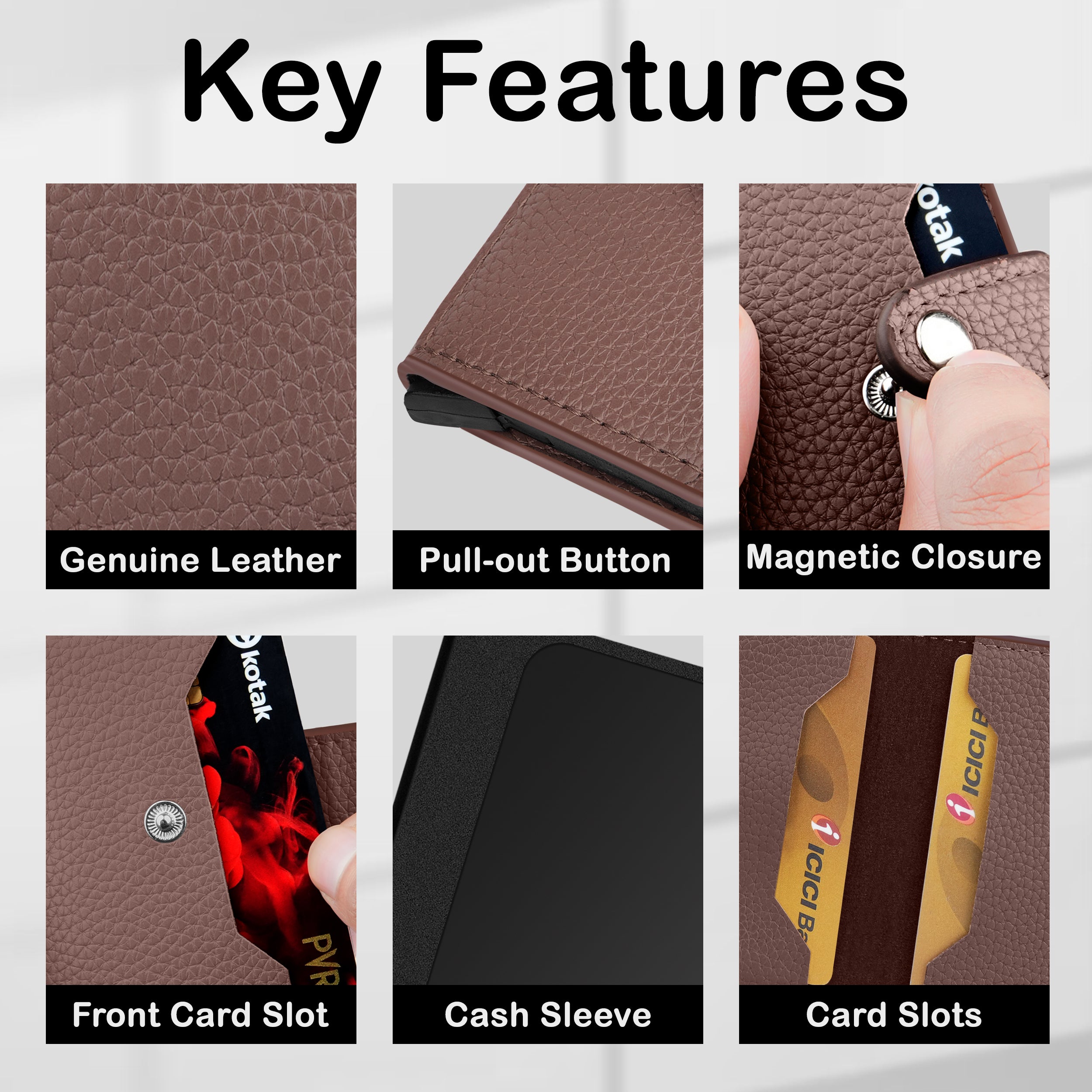 Stealth Shield RFID Protected Pop-Up Wallet Cardholder - Brown