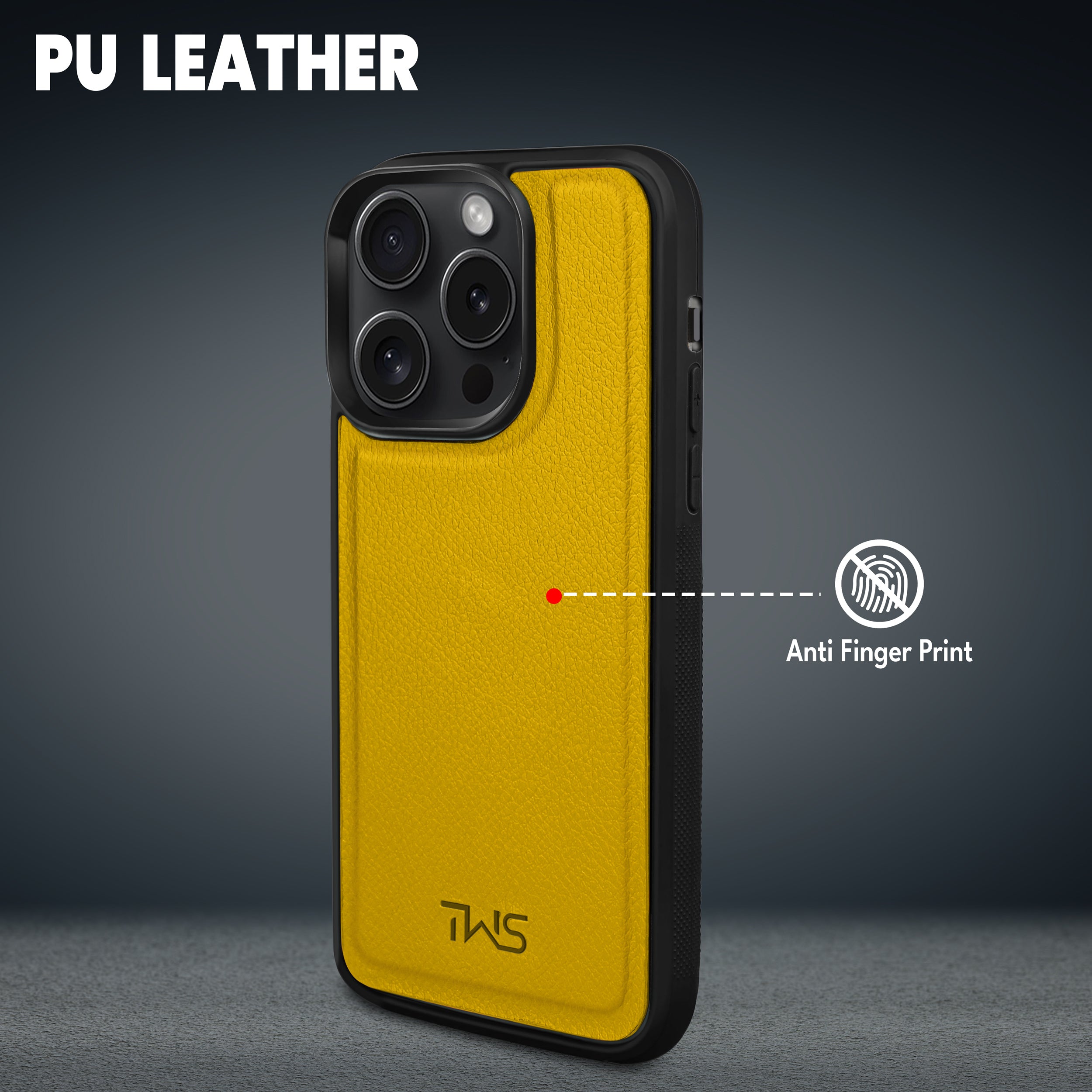 Premium Vegan Leather iPhone Case Cover - Yellow
