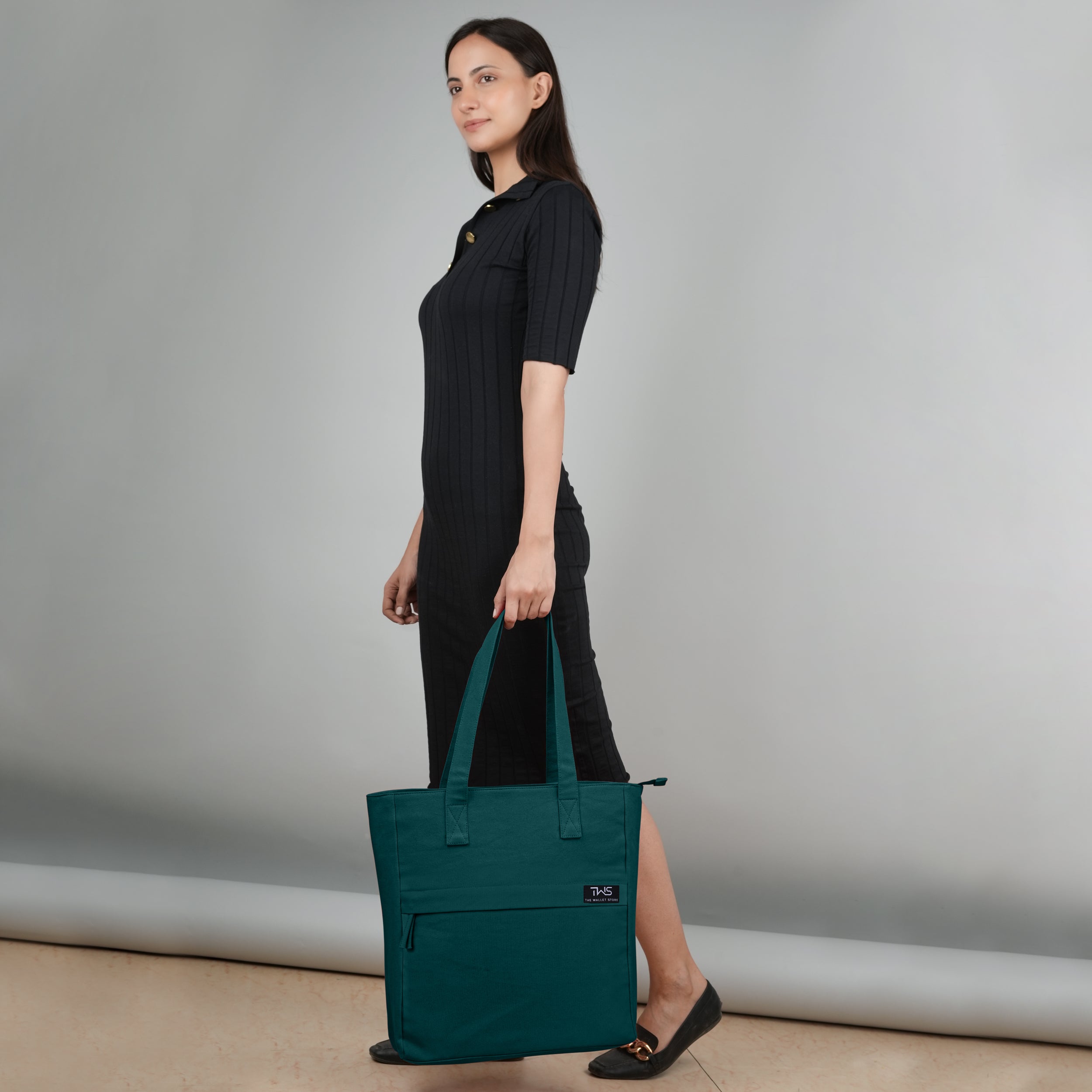 EVERYDAY VIBRANT CANVAS TOTE BAG - TEAL