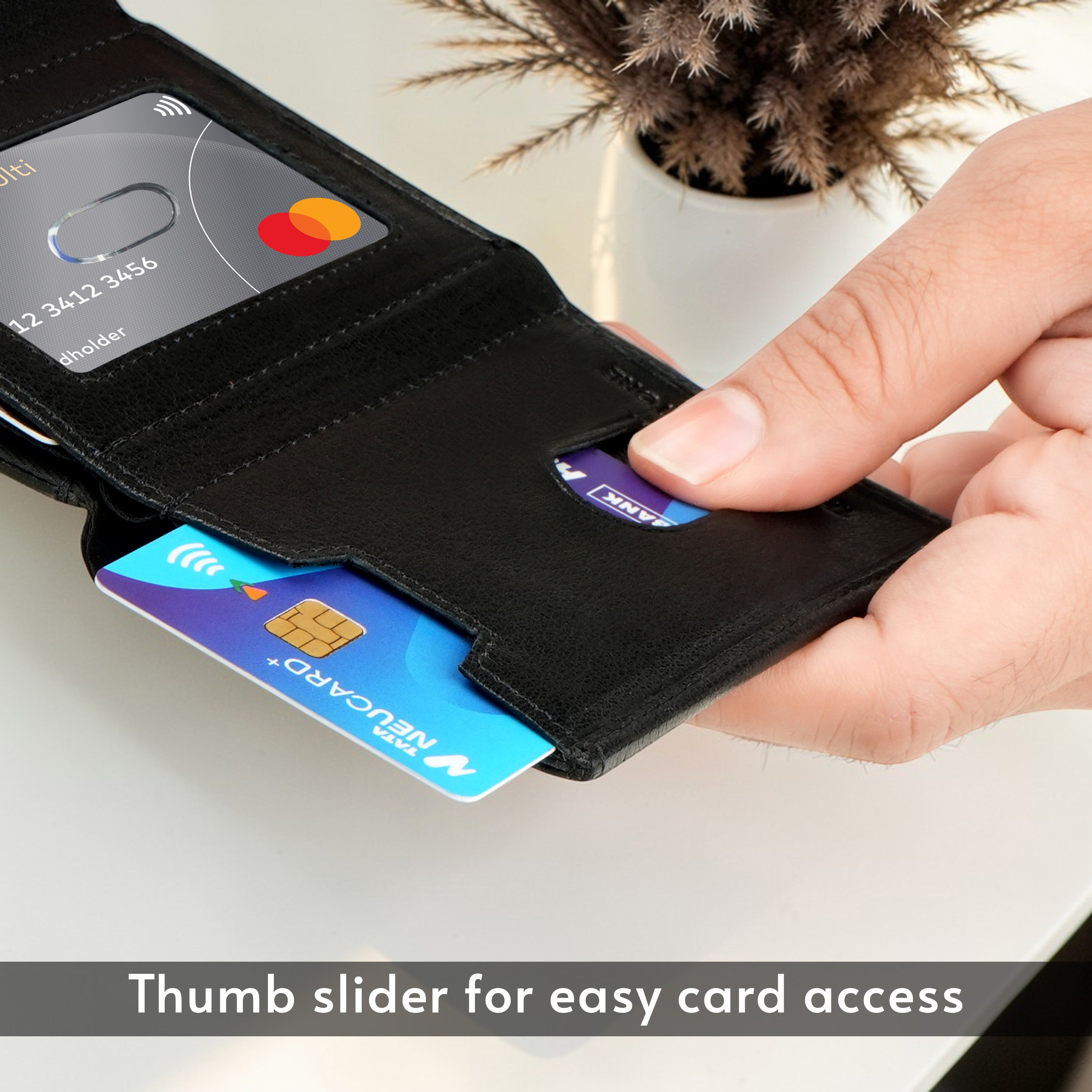Secure Fold Genuine Leather Wallet Cardholder