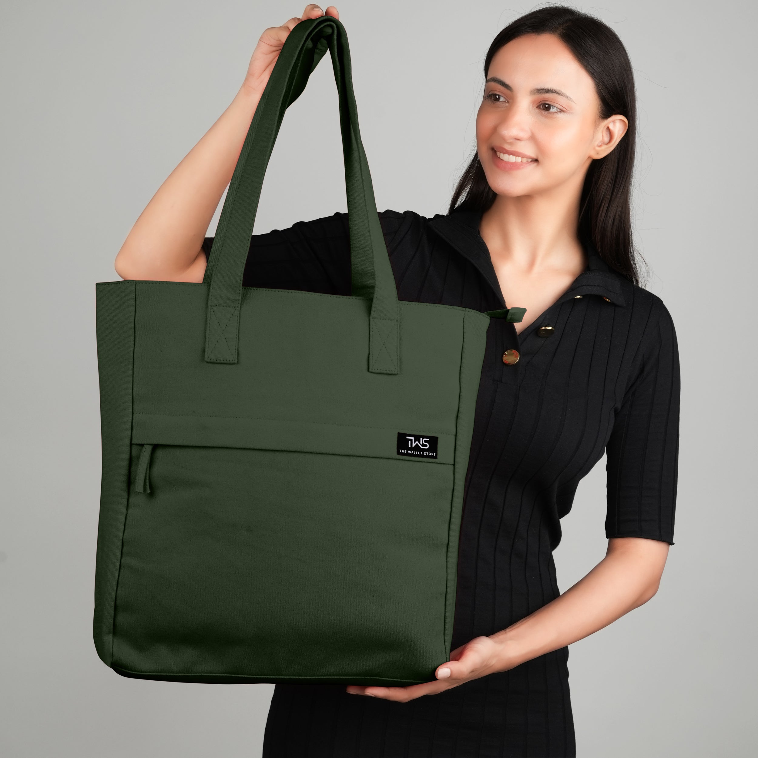 EVERYDAY VIBRANT CANVAS TOTE BAG - OLIVE