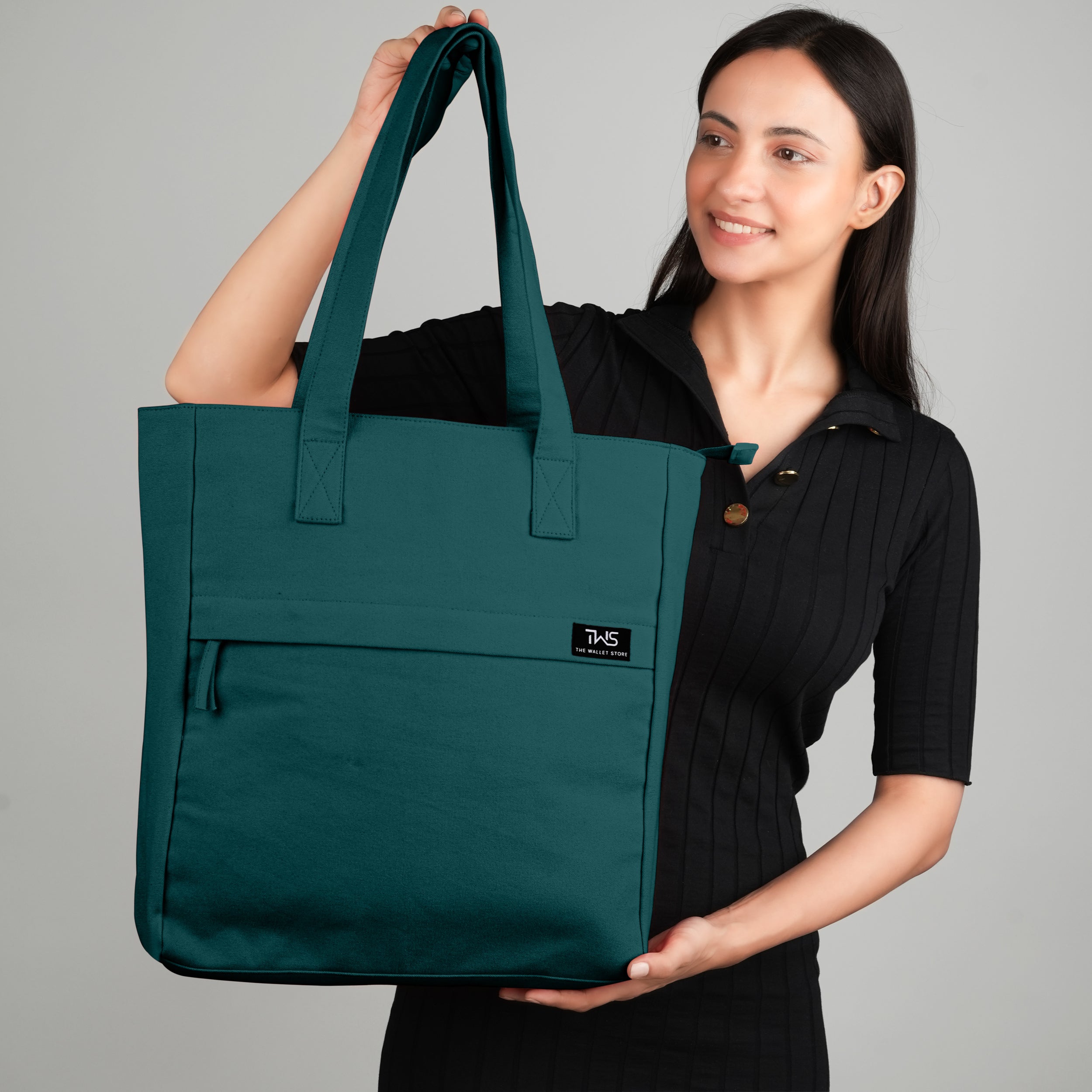 EVERYDAY VIBRANT CANVAS TOTE BAG - TEAL