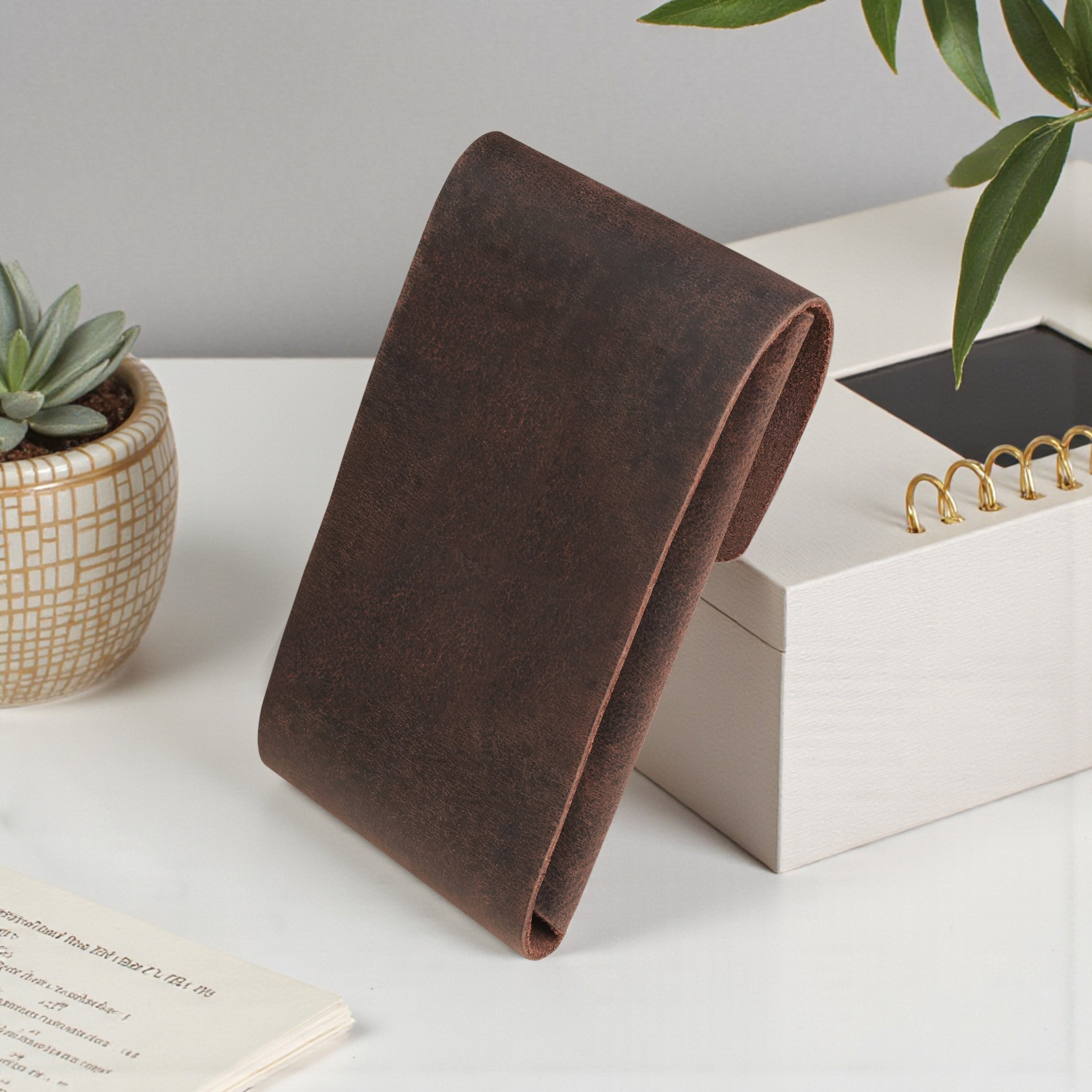 Flip Genuine Leather Wallet - Brown