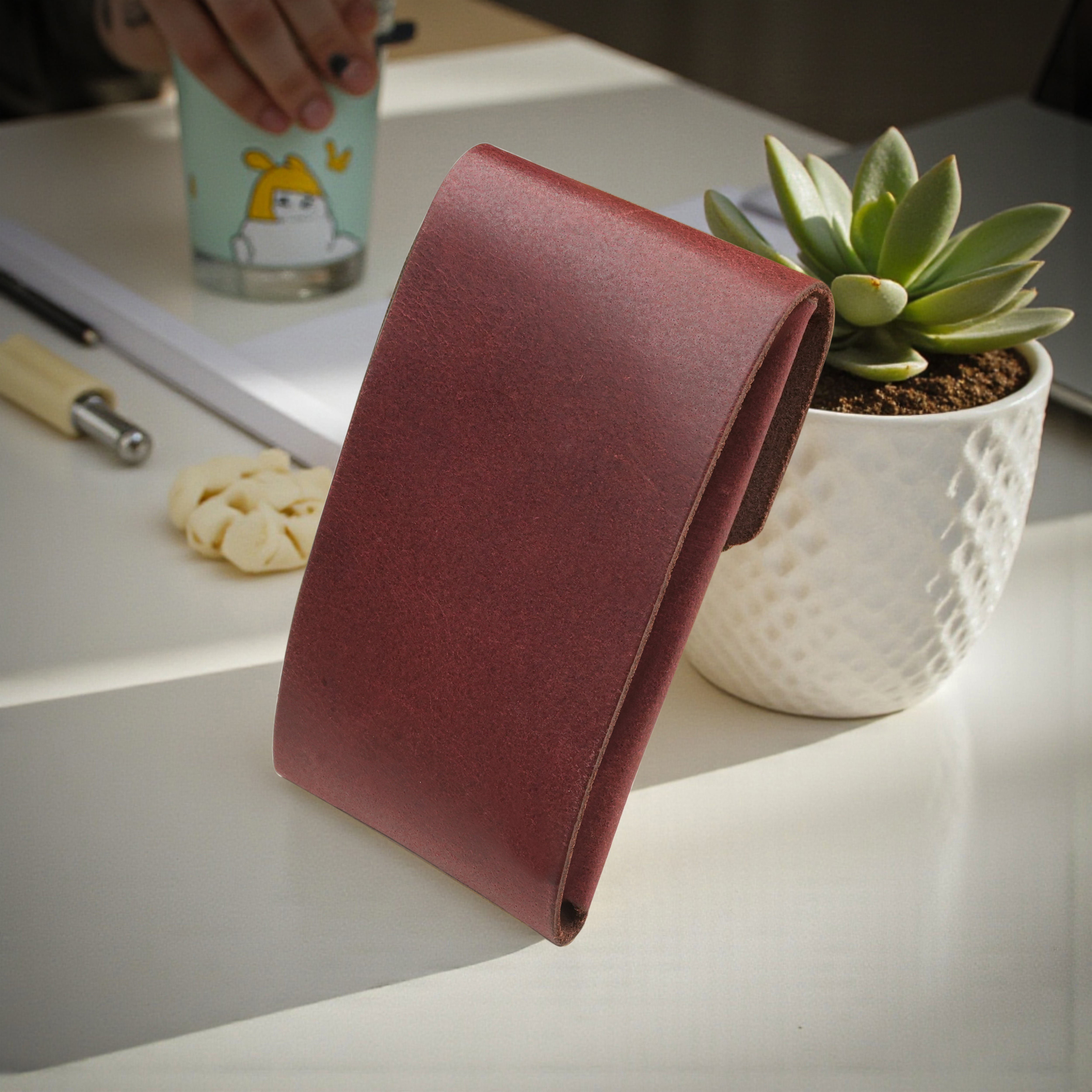 Flip Genuine Leather Wallet - Wine