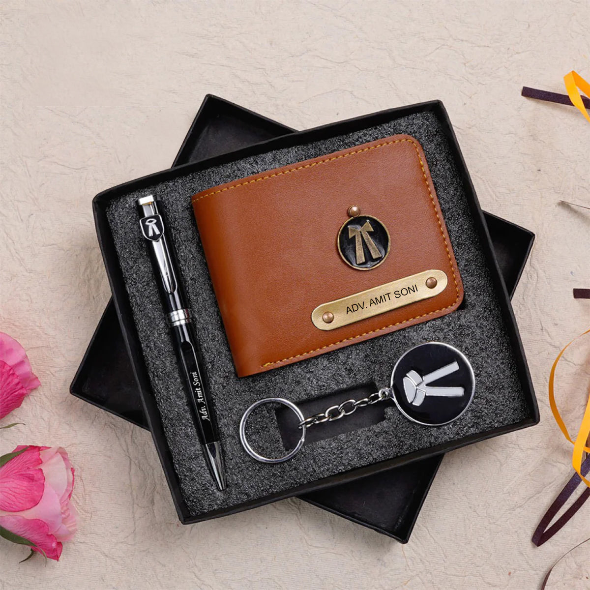 Personalized Wallet Pen & Key Chain Set For Advocates