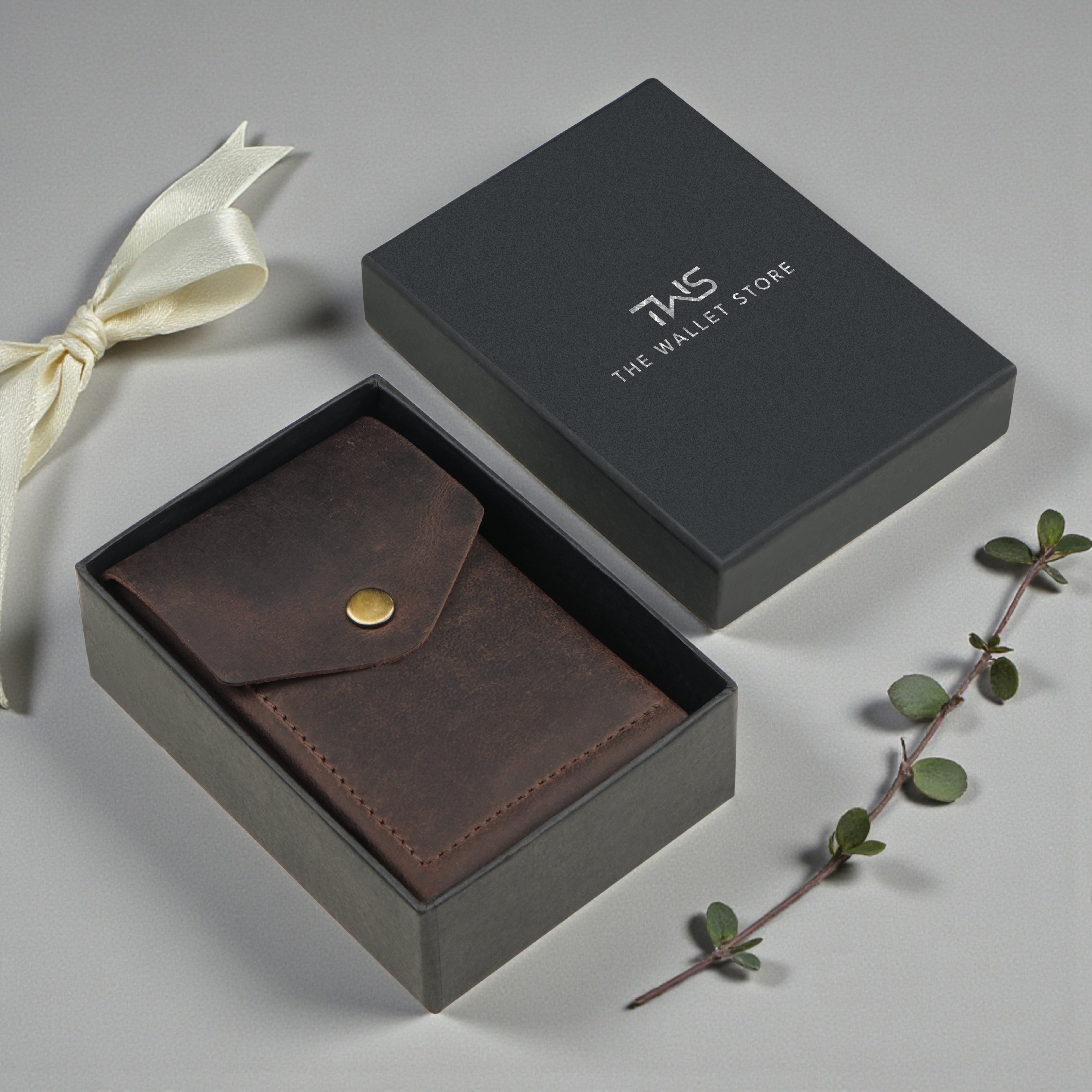 Flip Genuine Leather Wallet - Brown